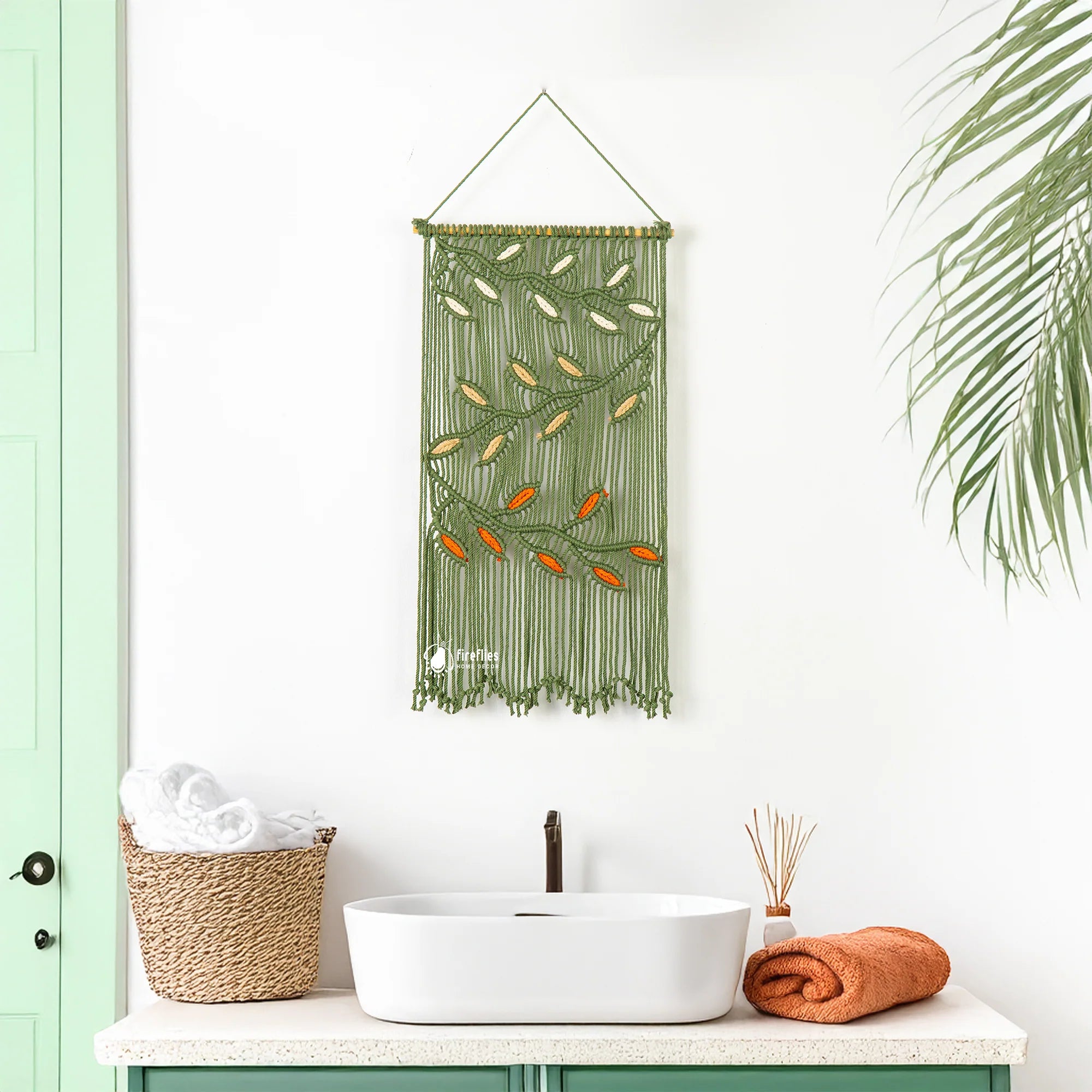Translation missing: en.macrame leaf wall hangings for boho bathroom wall decor: Bathroom Accents