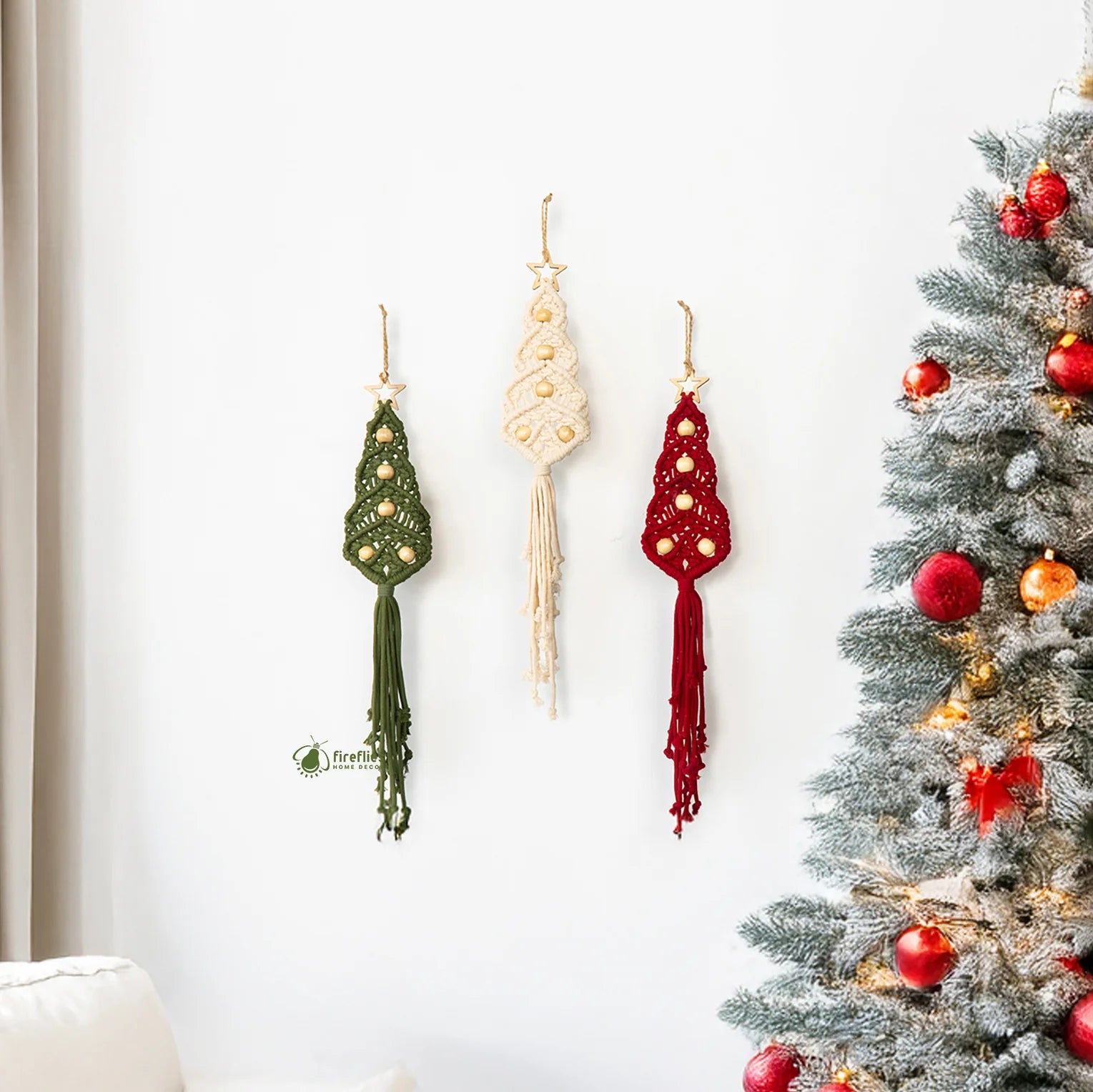Translation missing: en.macrame christmas tree wall decor : Macrame Christmas Accents