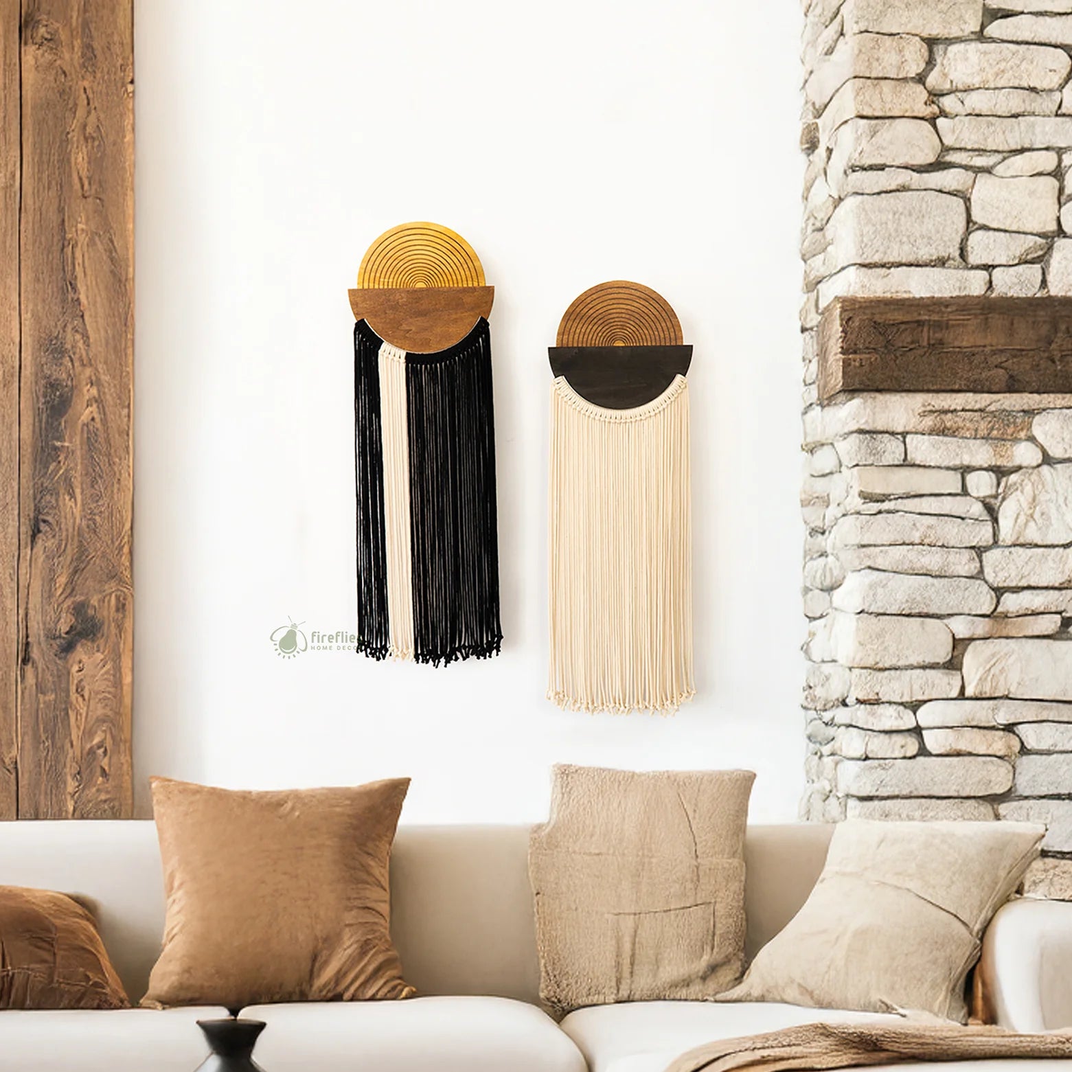 Translation missing: en.custom macrame fiber art with premium plywood for modern farmhouse decor: Macrame Yarn Art