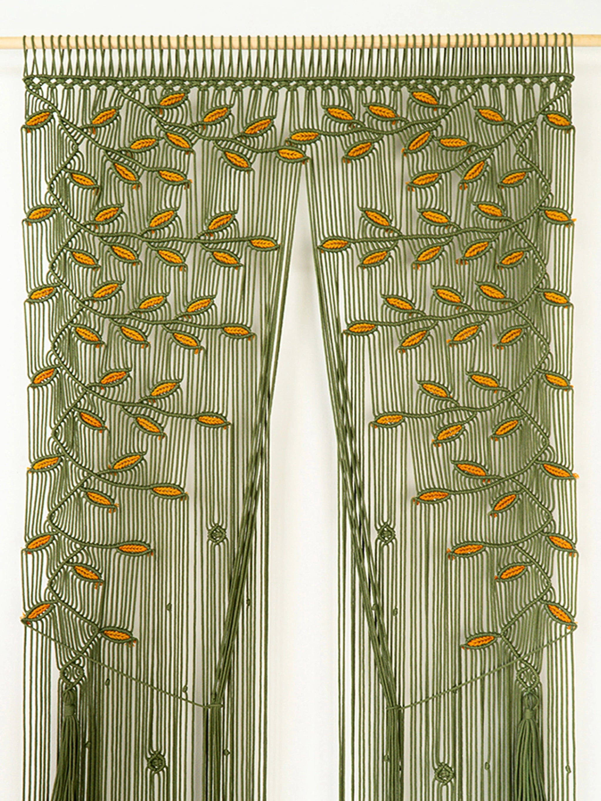 Bohem Olive Green Mustard Doorway Curtain