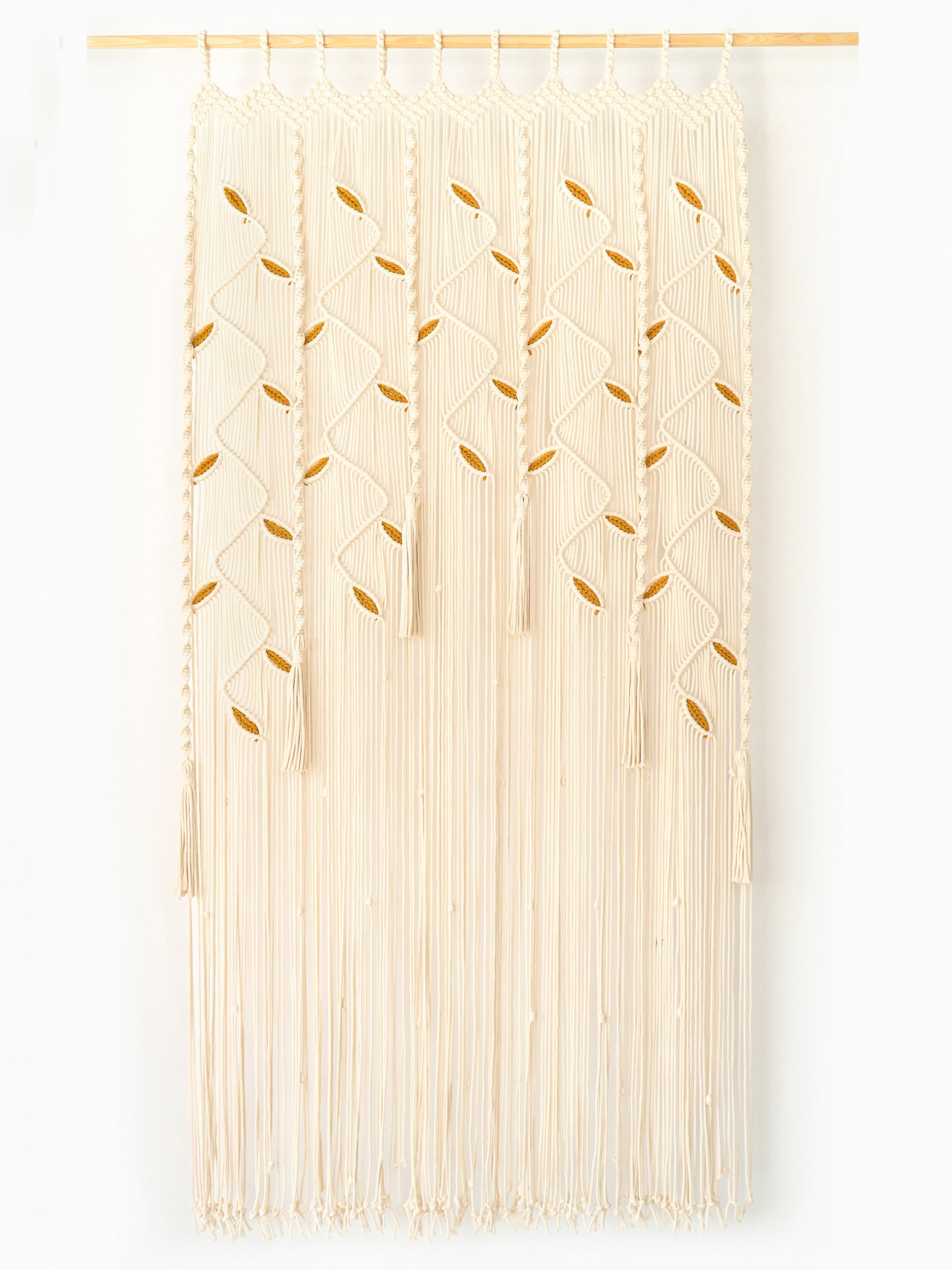 Clay Natural Macrame Leaf Door Curtain Tassels