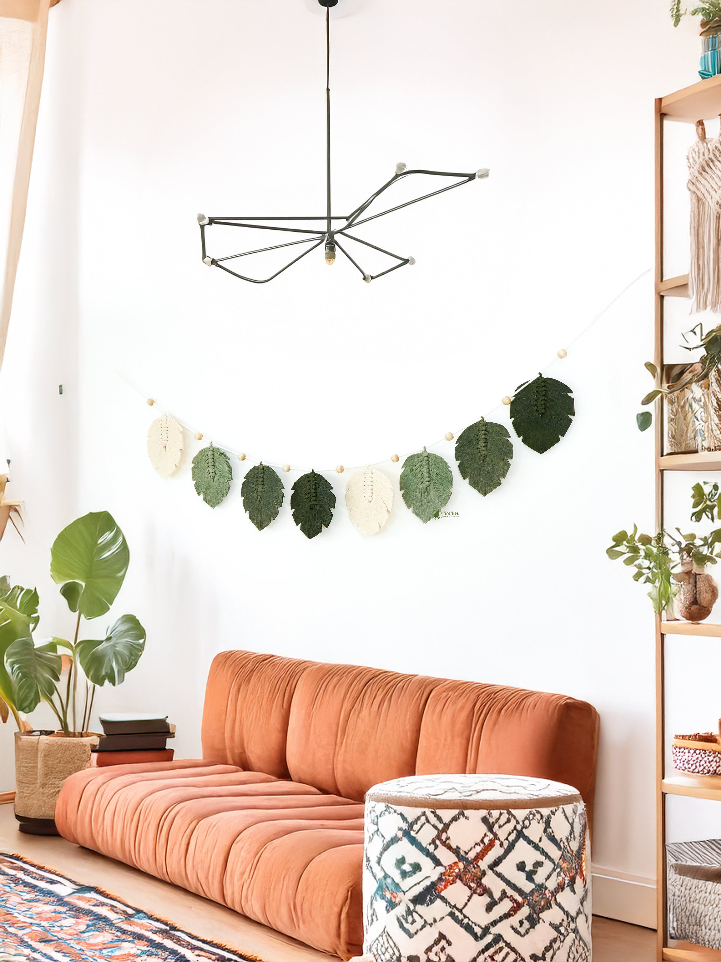 Laurel Monstera Macrame Leaf Bunting Garland