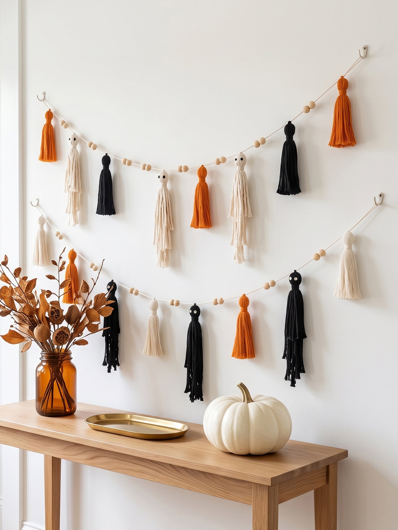 Halloween Macrame Wall Hanging Ghosts