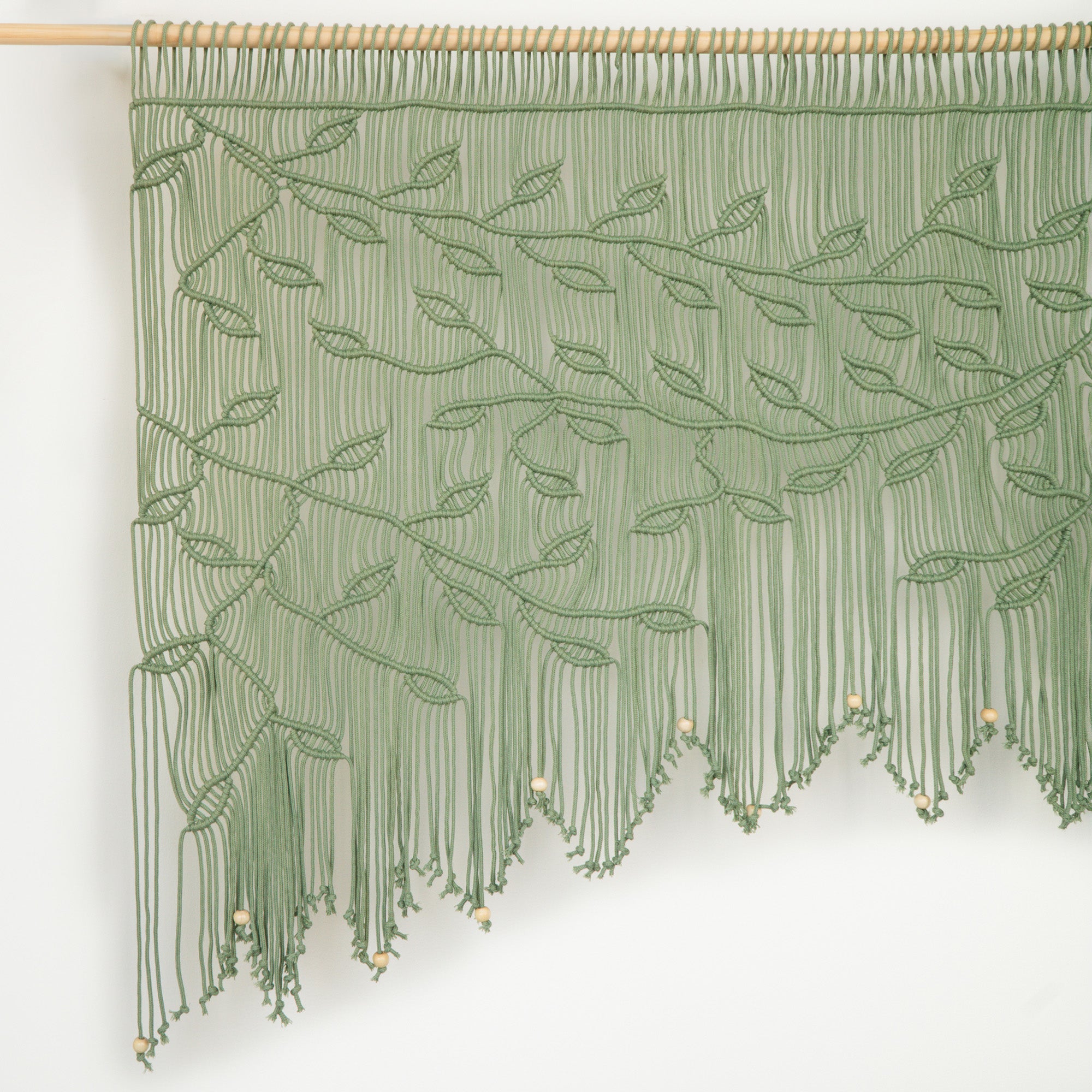 Lyra Sage Green Macrame Window Curtain