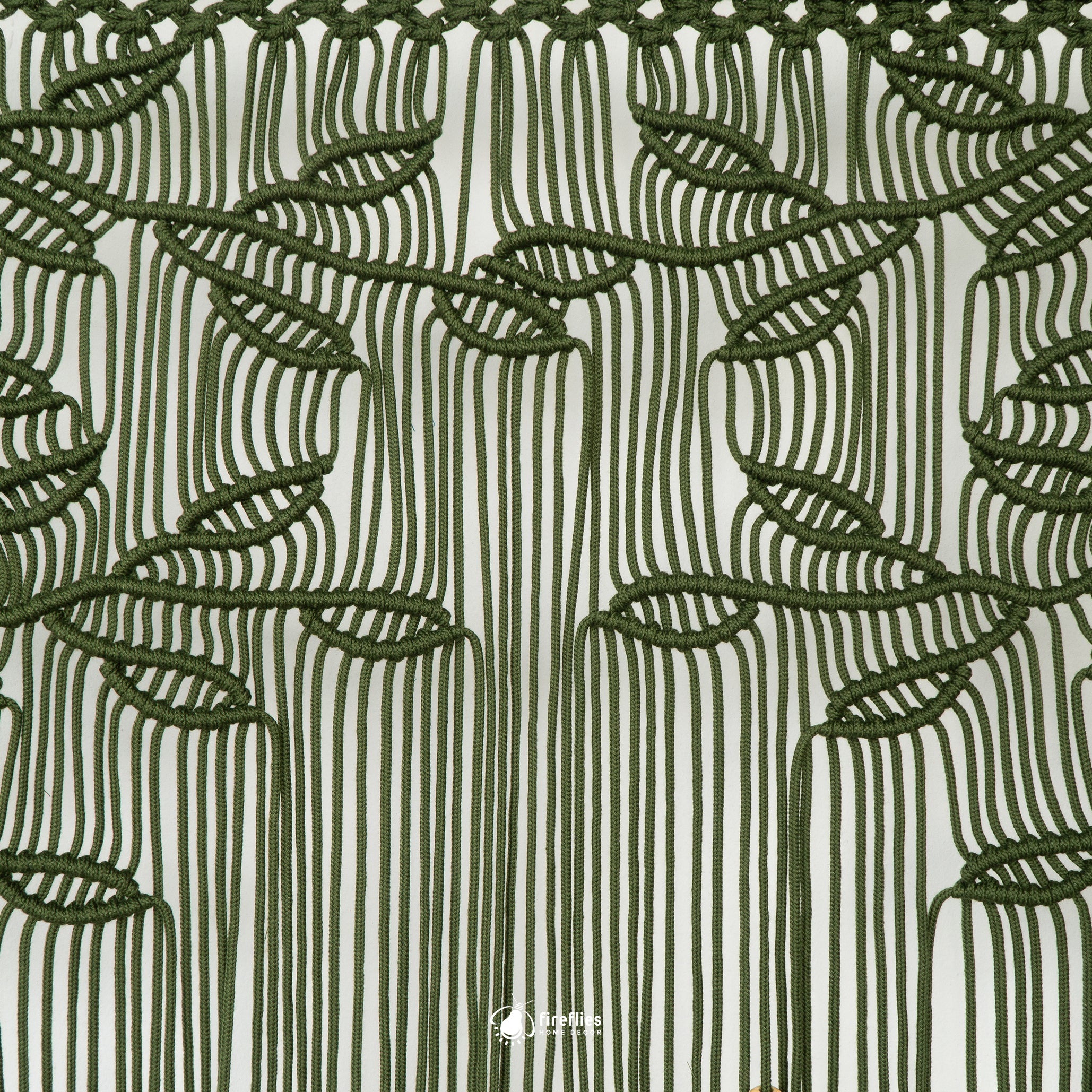Arcana Green Macrame Leaf Window Curtain