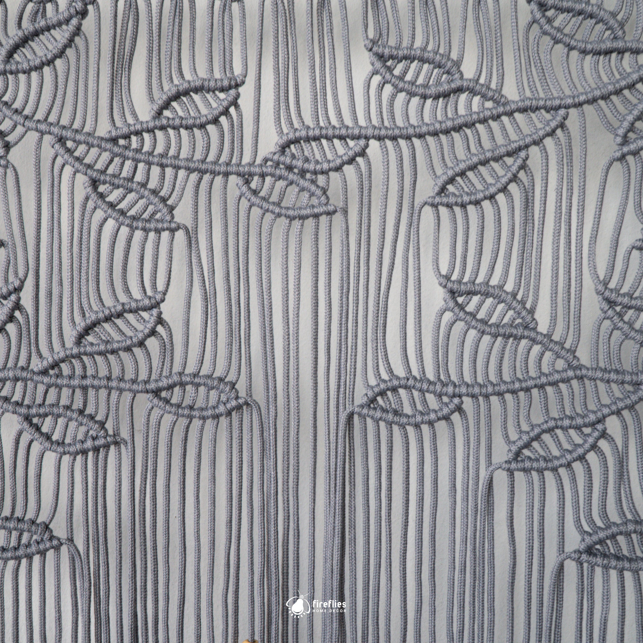 Arcana Grey Macrame Leaf Window Curtain