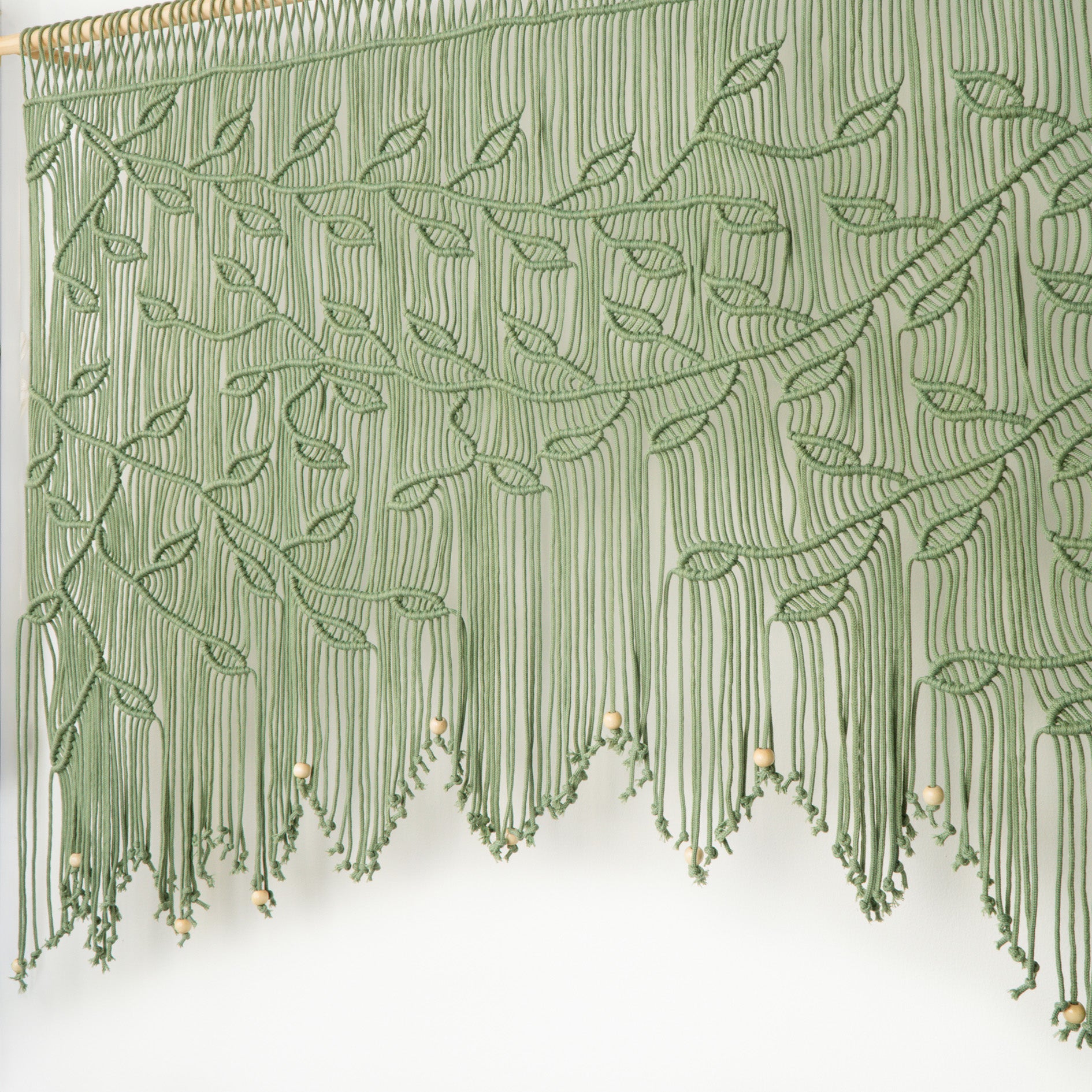 Lyra Sage Green Macrame Window Curtain