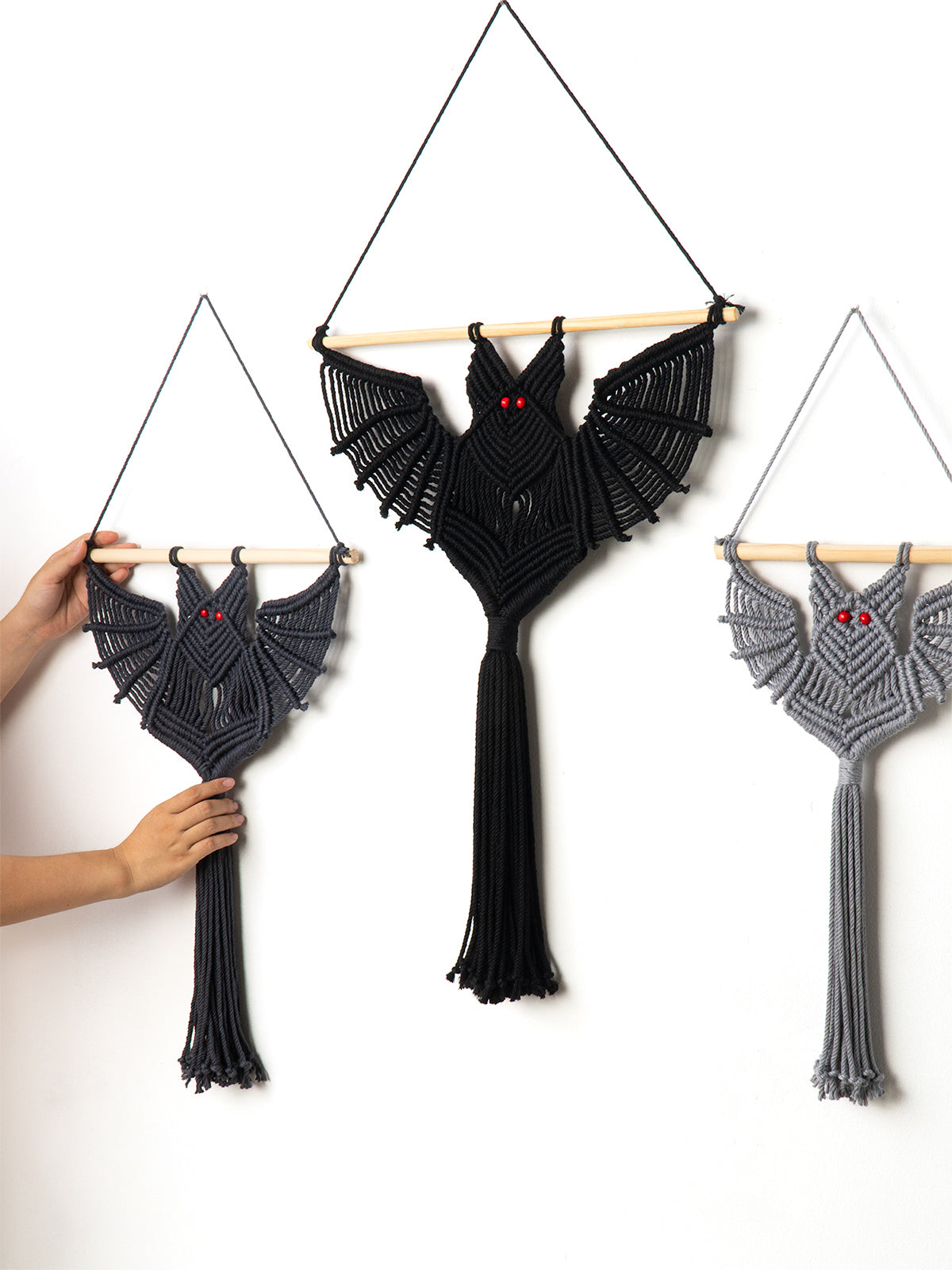 Macrame Halloween Bat Wall Hanging