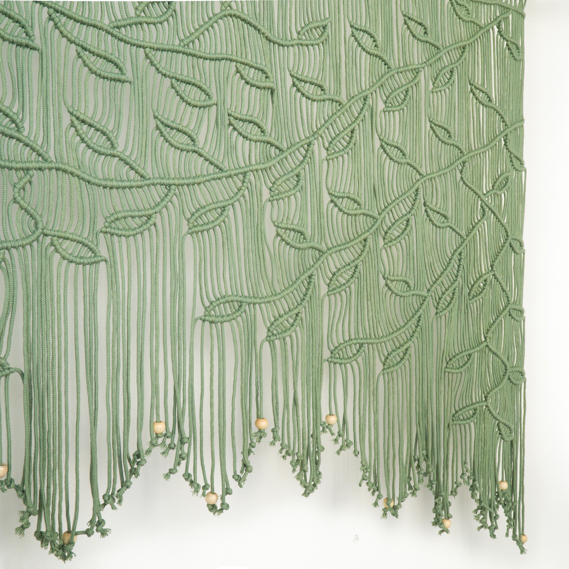 Lyra Sage Green Macrame Window Curtain