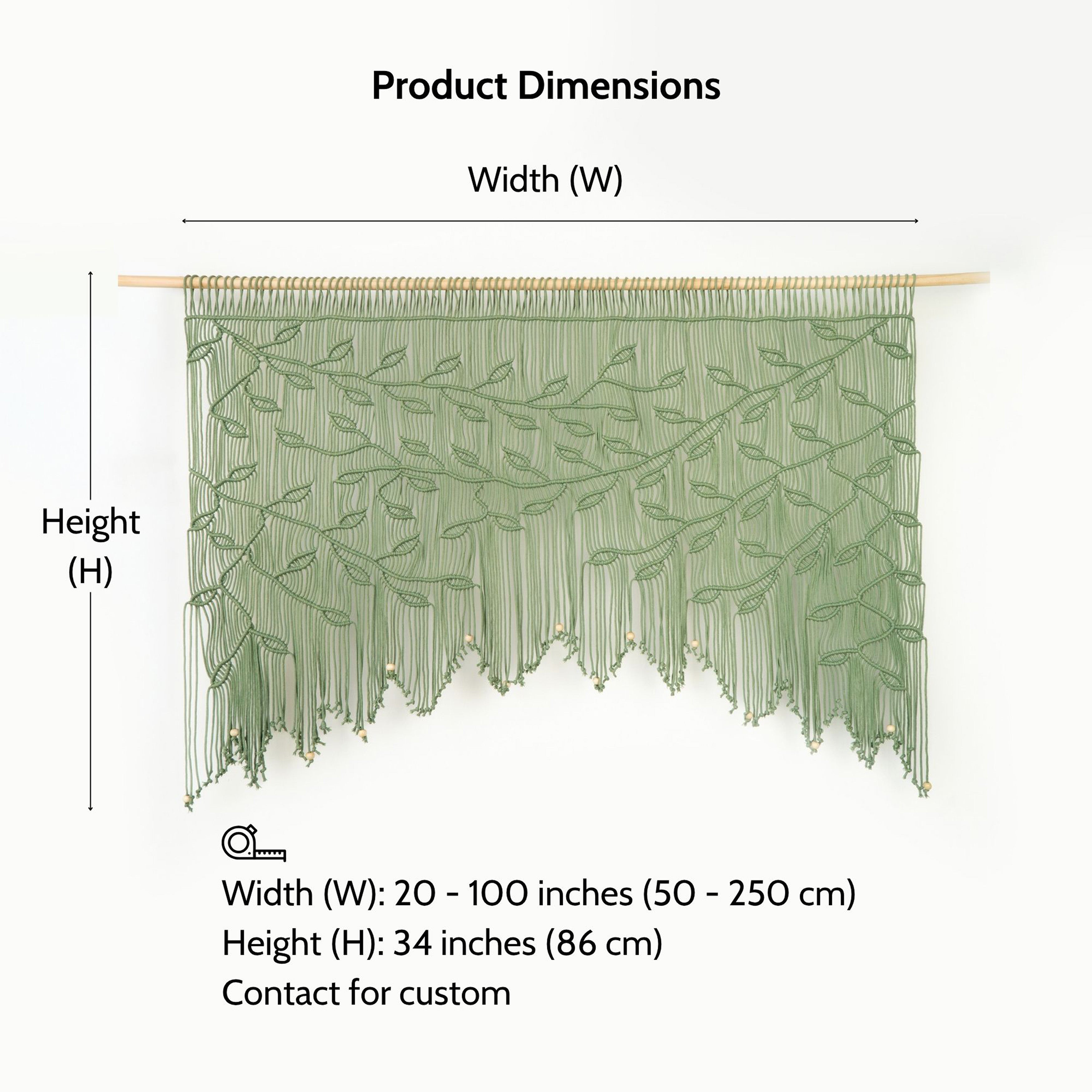 Lyra Sage Green Macrame Window Curtain