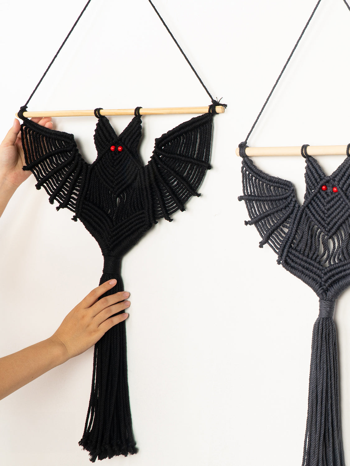 Macrame Halloween Bat Wall Hanging
