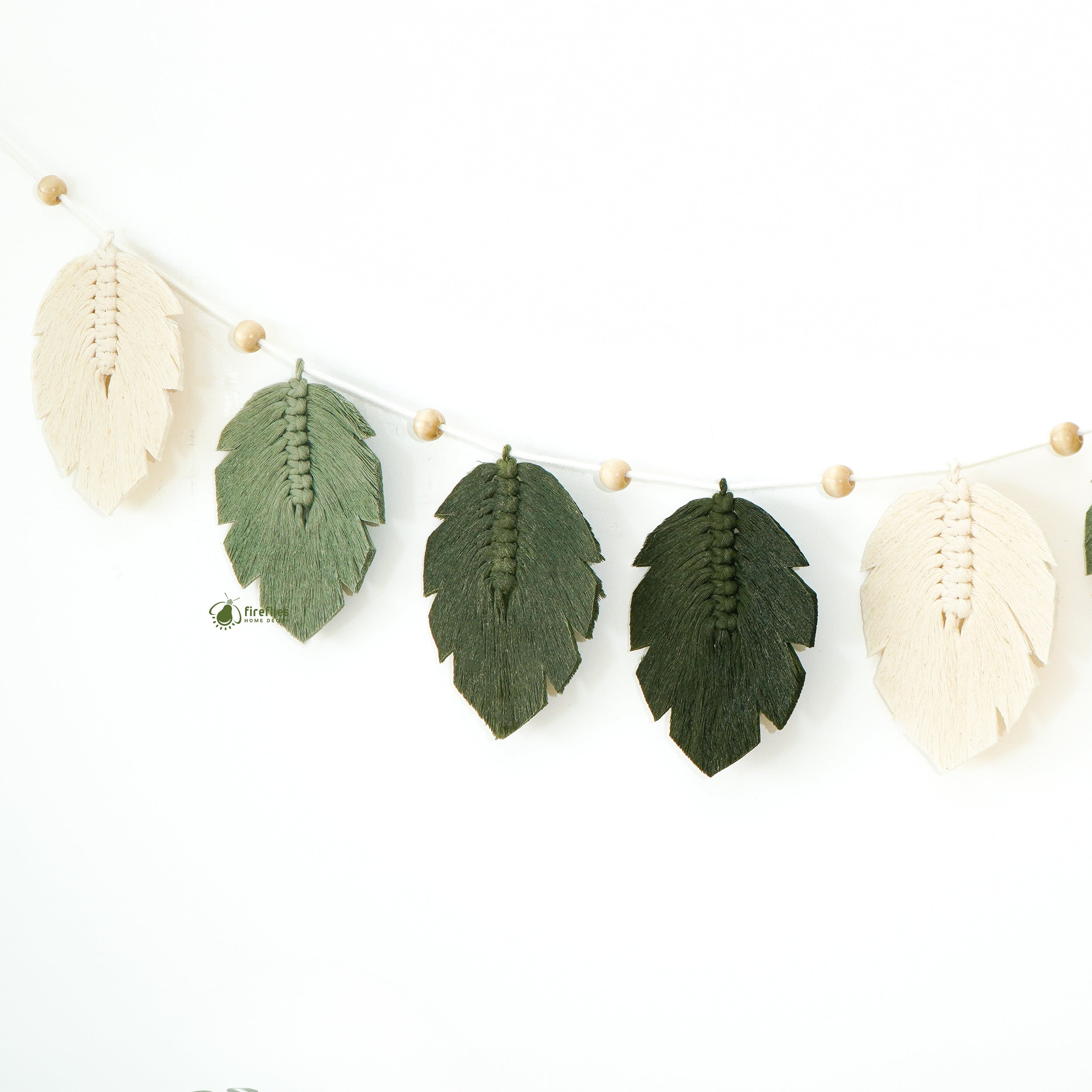 Laurel Monstera Macrame Leaf Bunting Garland