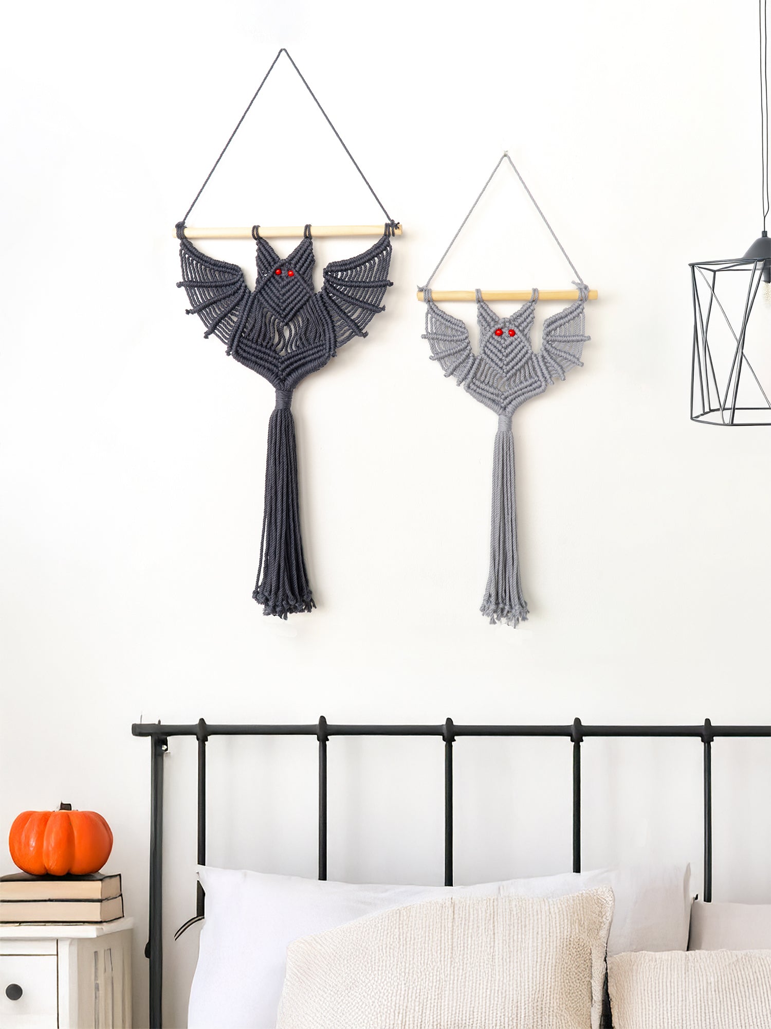Macrame Halloween Bat Wall Hanging