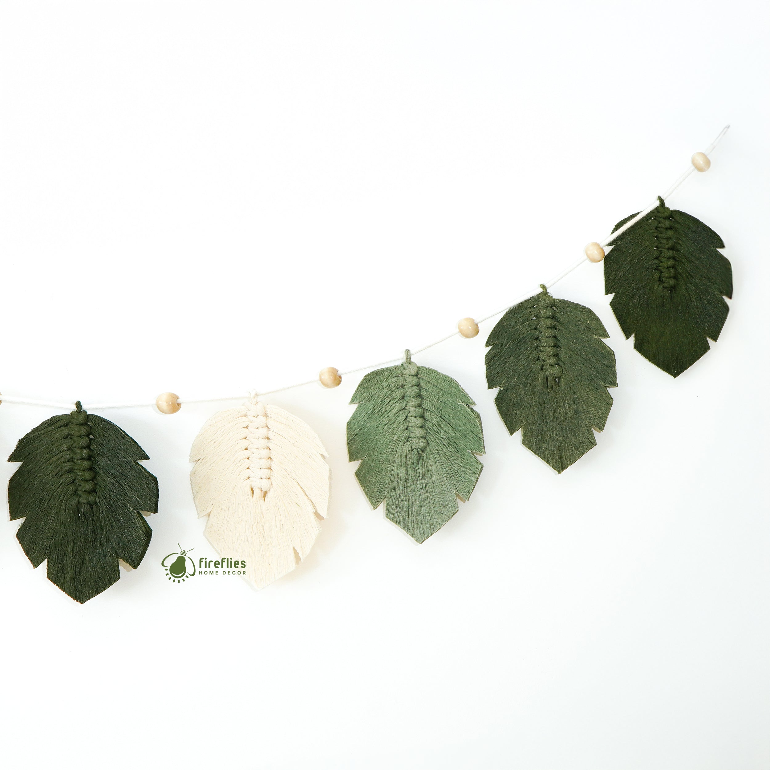 Laurel Monstera Macrame Leaf Bunting Garland