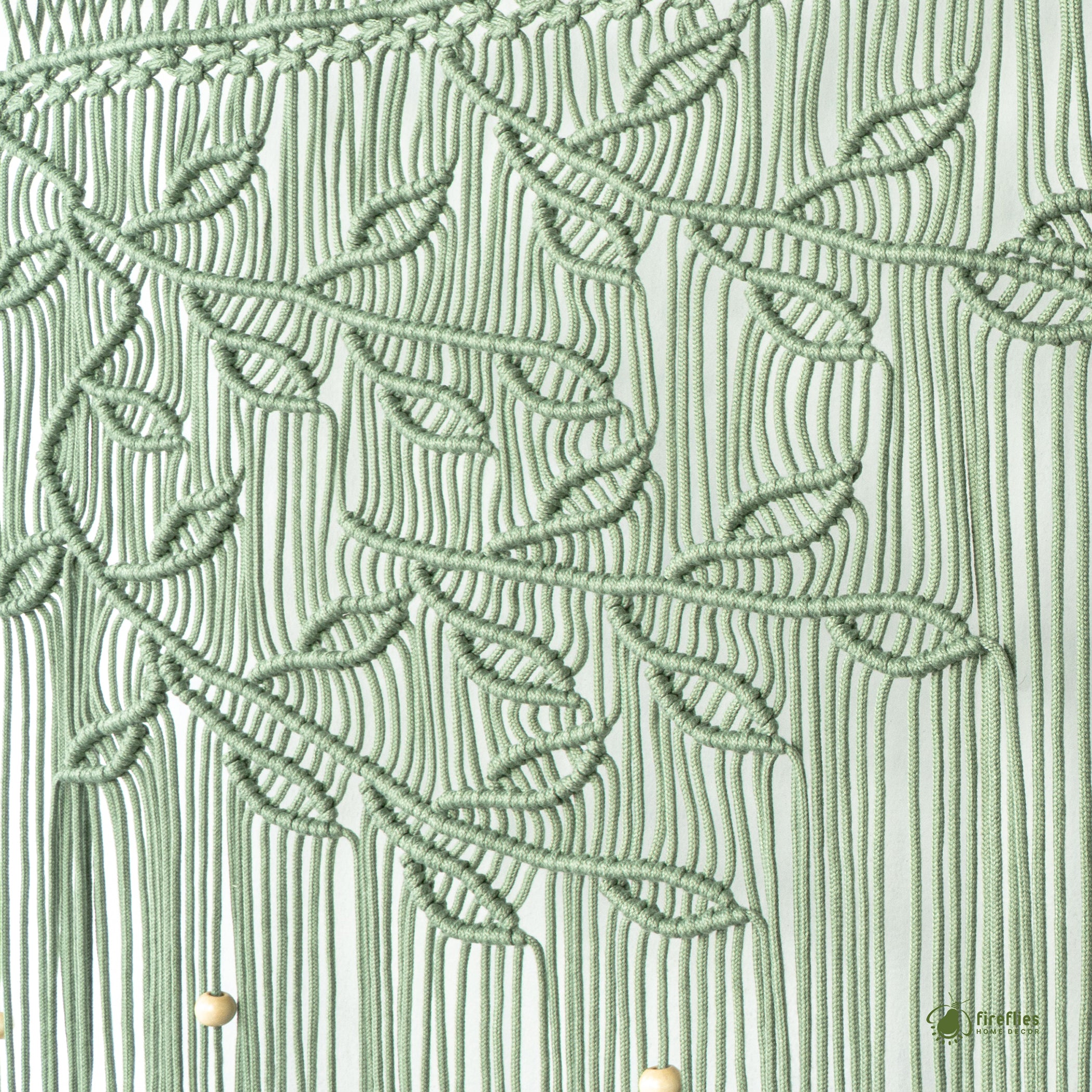 Arcana Sage Macrame Leaf Window Curtain