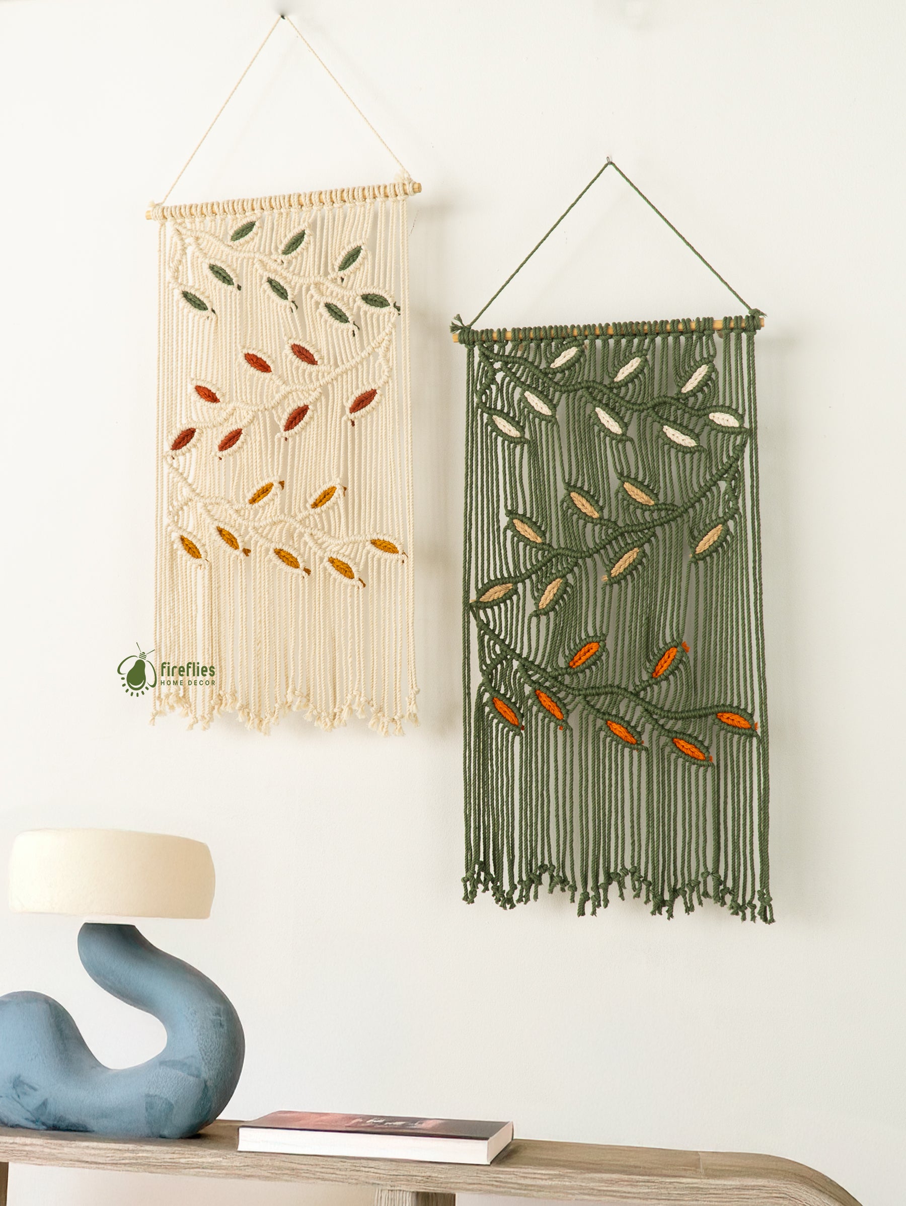 Rustic macrame curtain, perfect for a natural and airy look 
