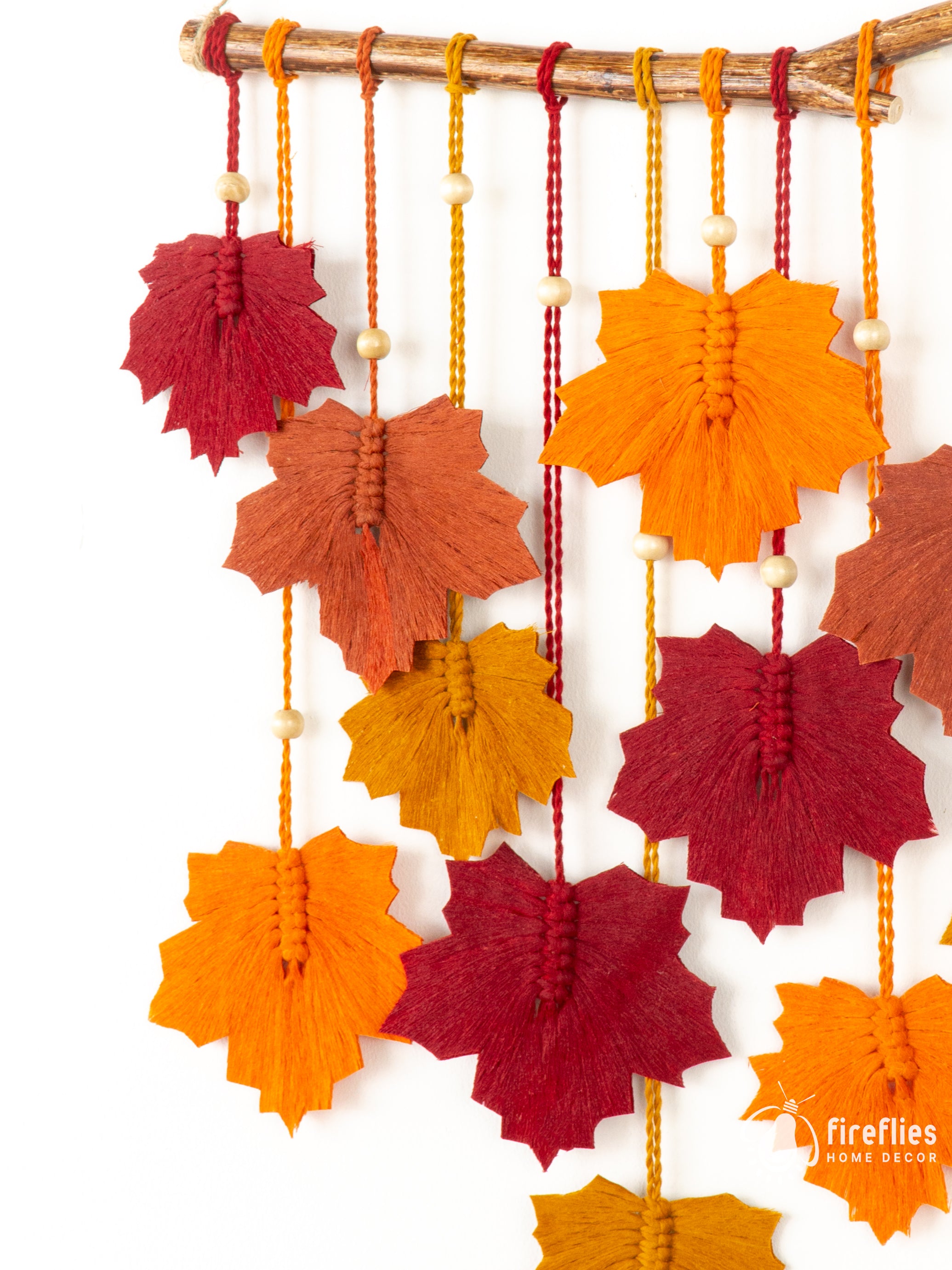 Handwoven macrame leaf, perfect for modern or earthy decor    
