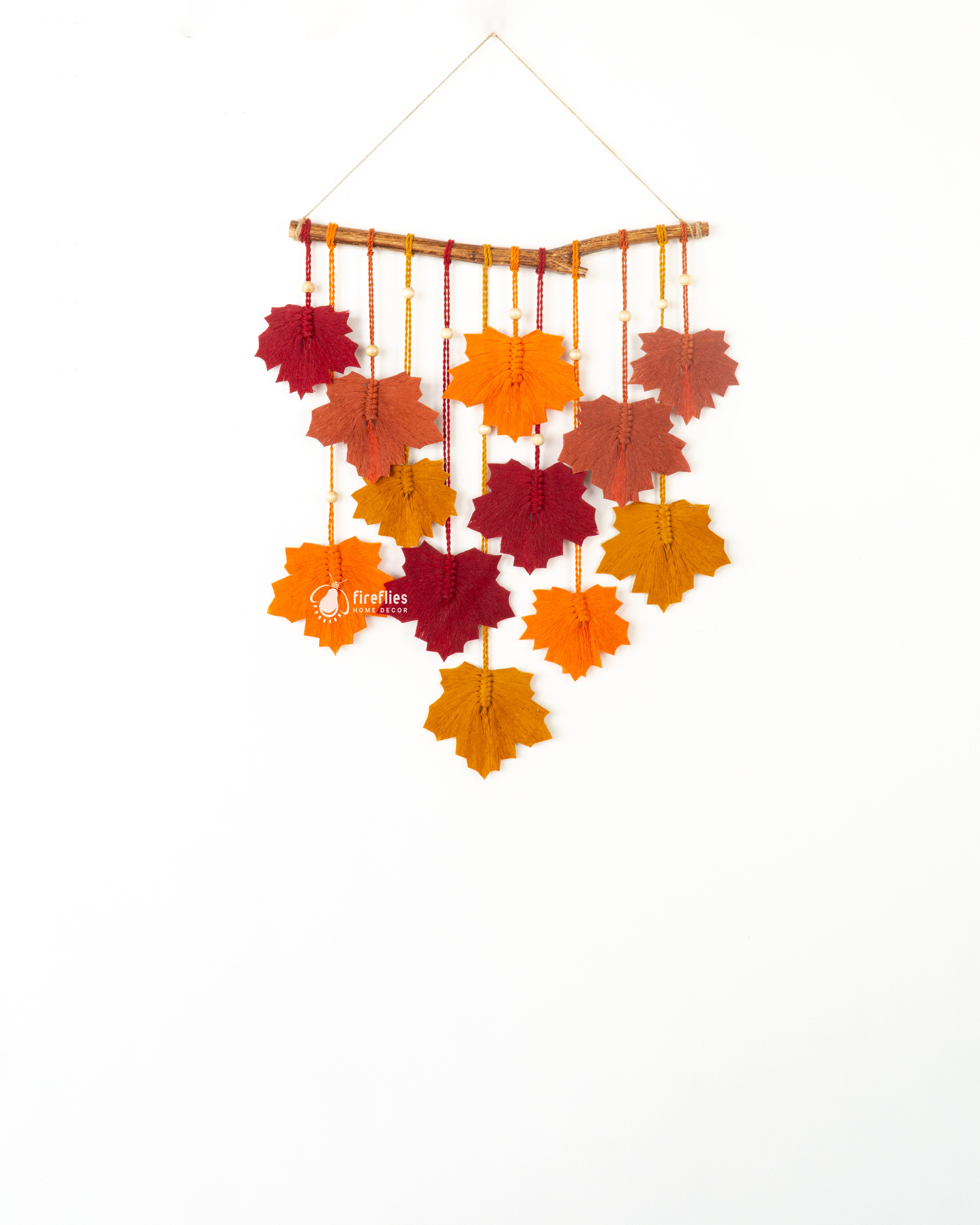 Macrame leaf wall hanging, great for modern or rustic interiors    
