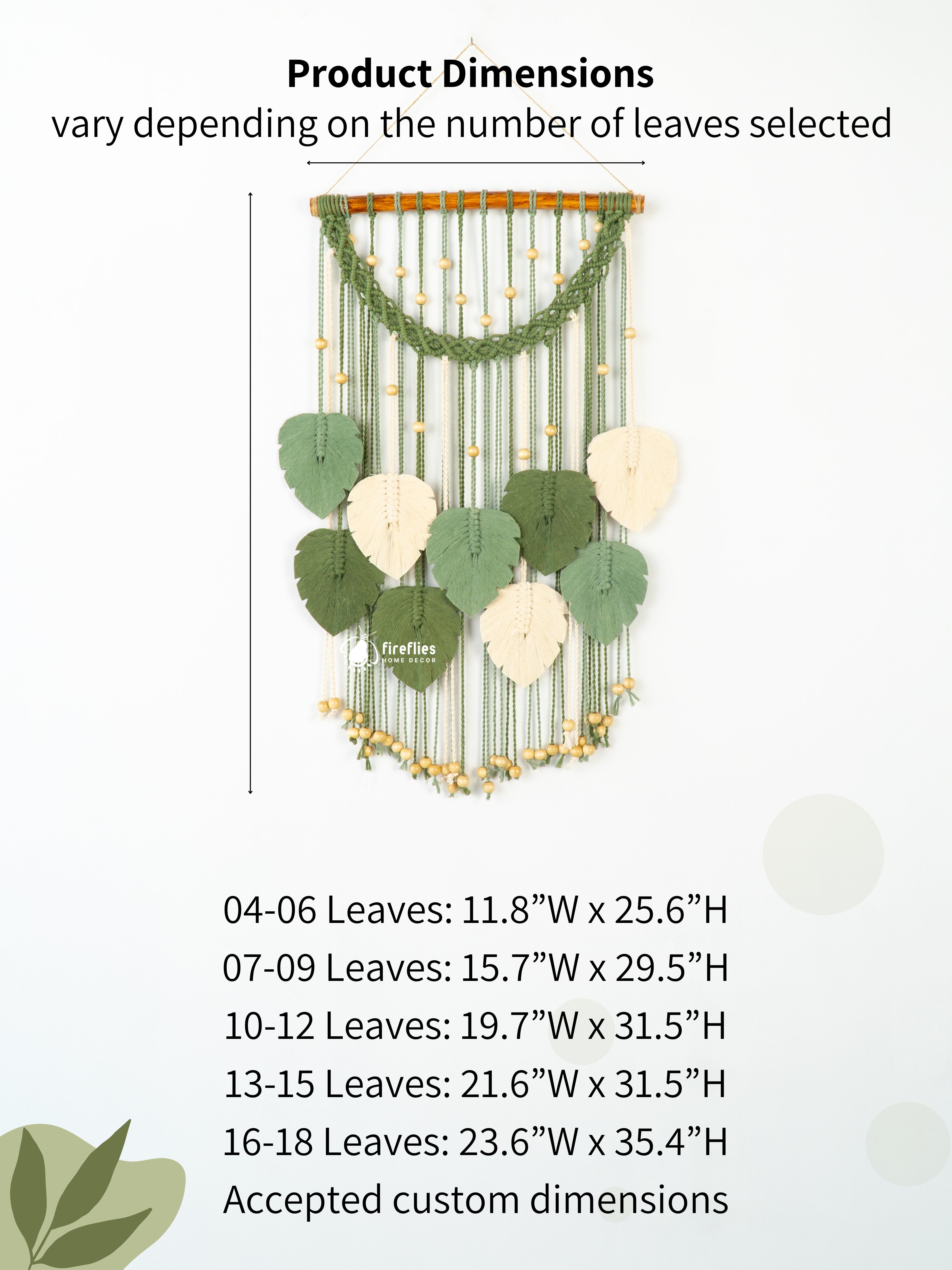 Boho macrame leaf wall hanging, perfect for cozy home decor    
