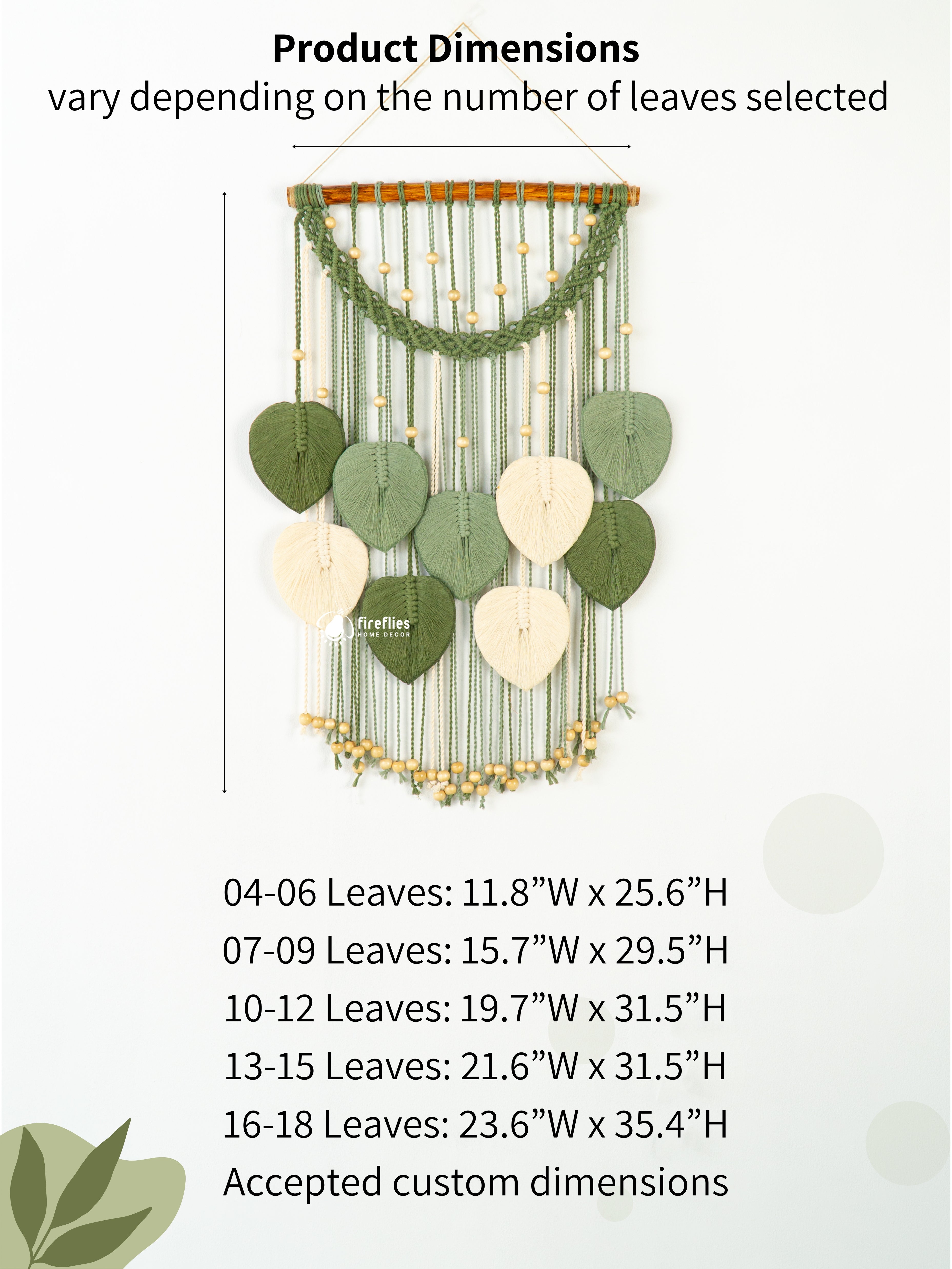 Natural macrame leaf hanging, perfect for simple home accents    
