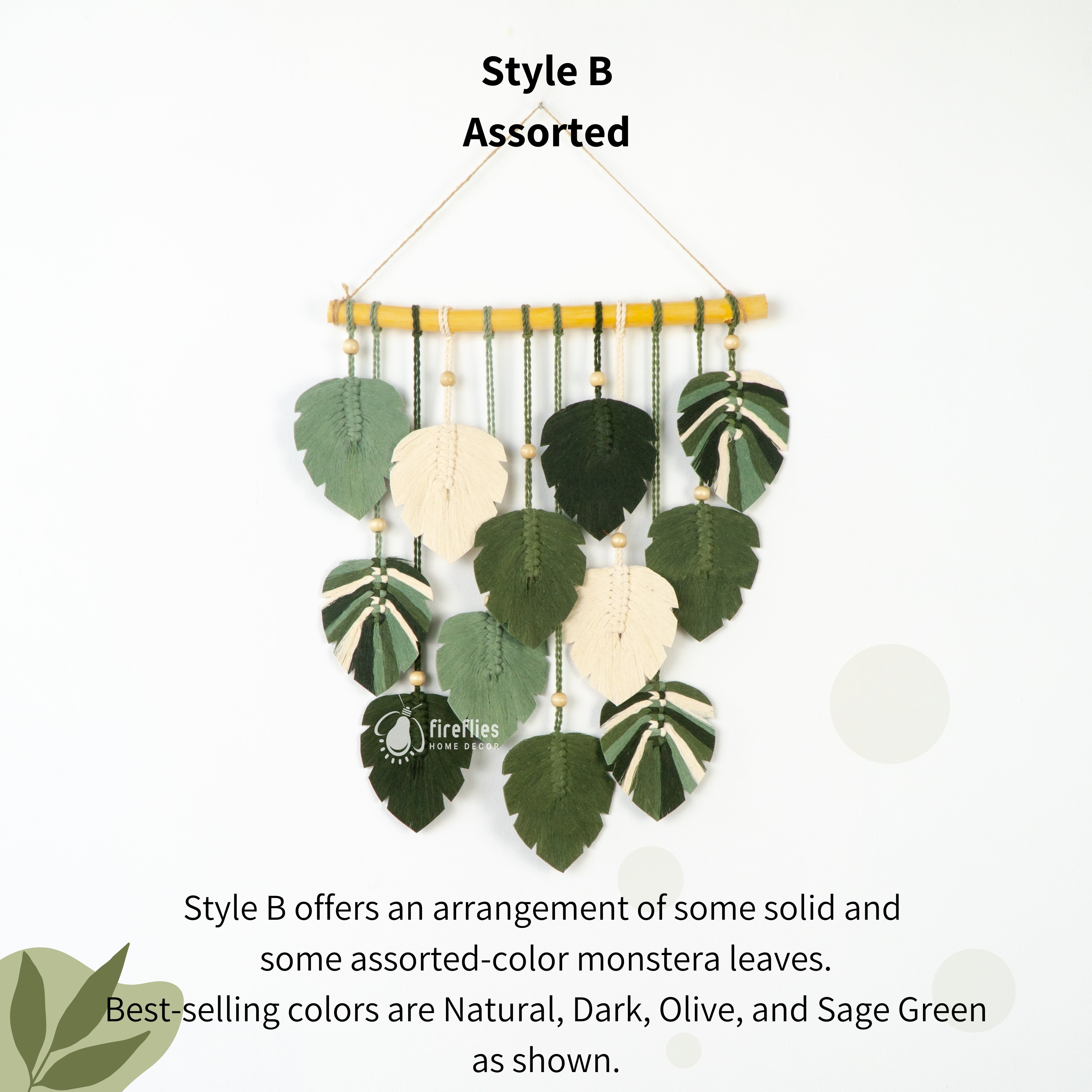   Handcrafted macrame leaf, ideal for modern or rustic spaces    

