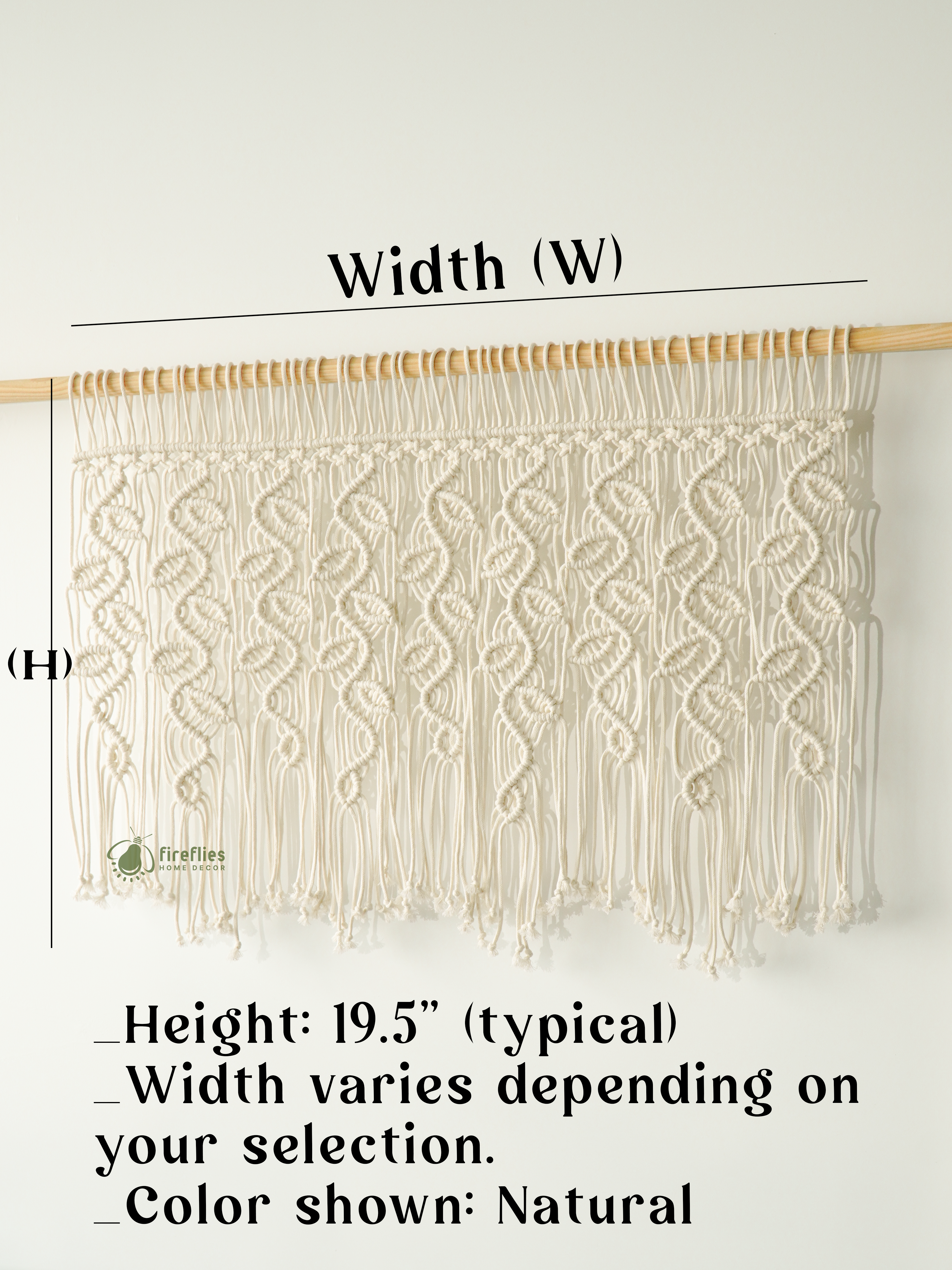 Macrame curtain decor, ideal for boho or contemporary spaces 
