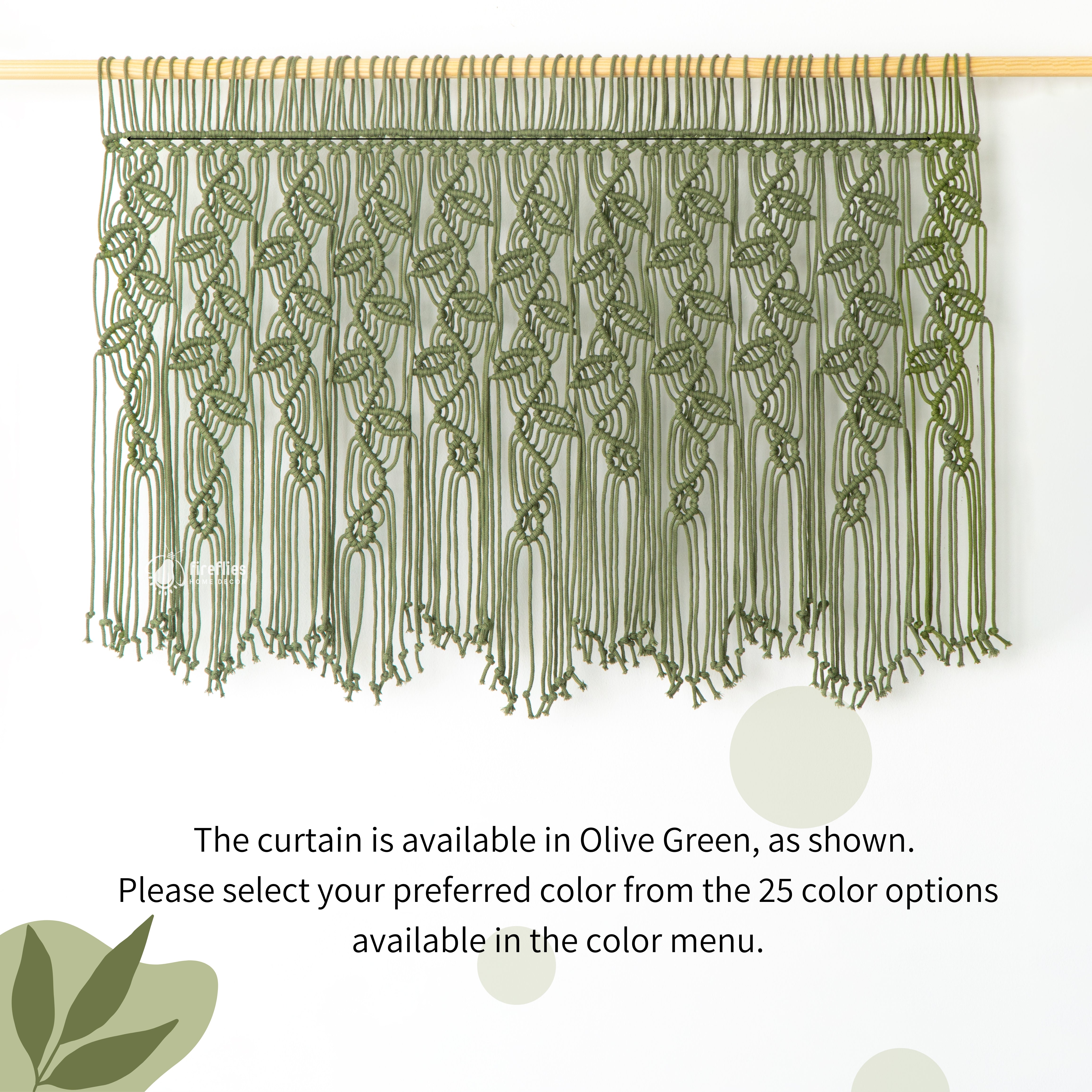 Macrame curtain hanging, ideal for boho or neutral interiors 
