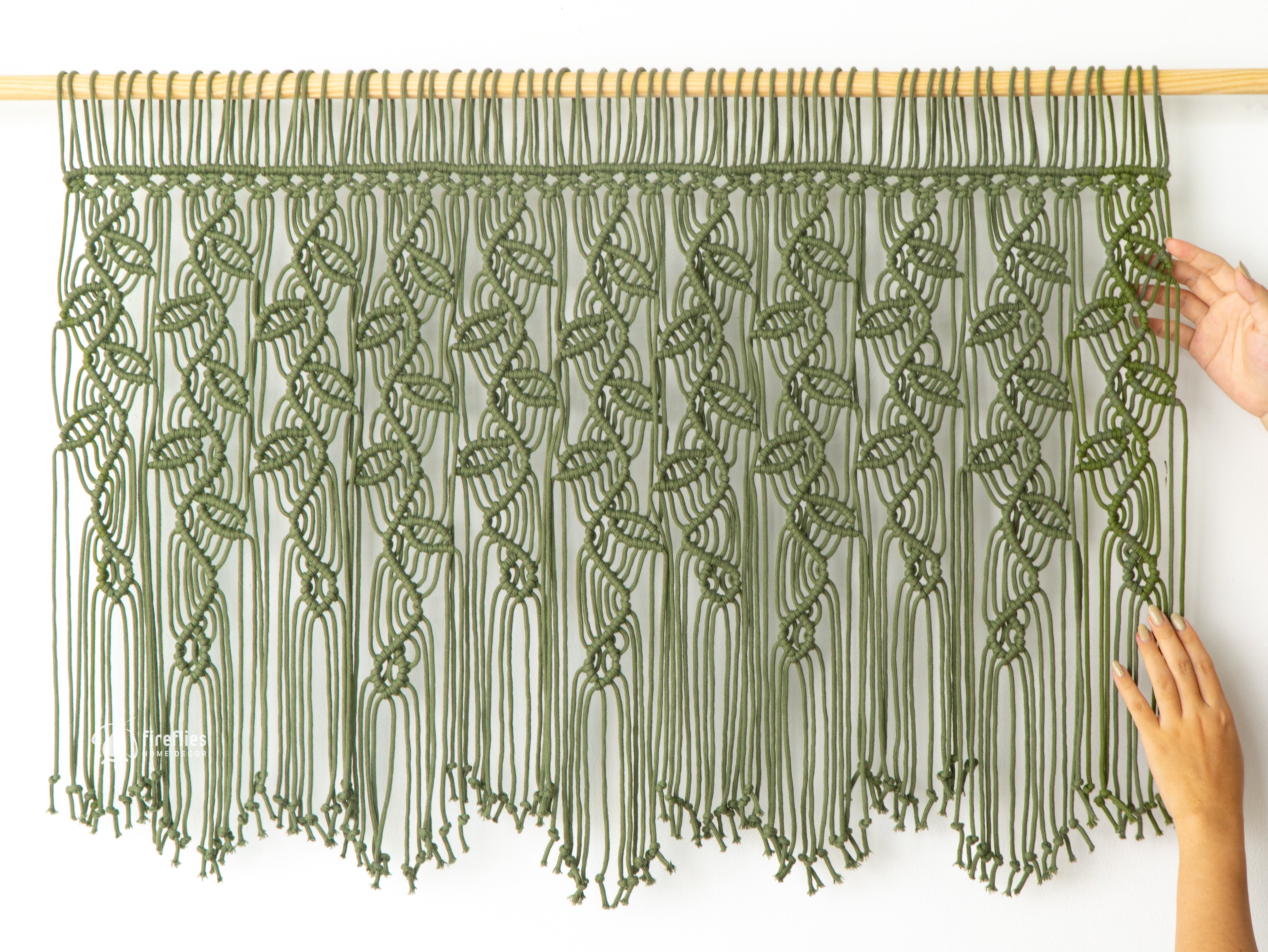 Handmade macrame curtain, perfect for cozy or modern decor 
