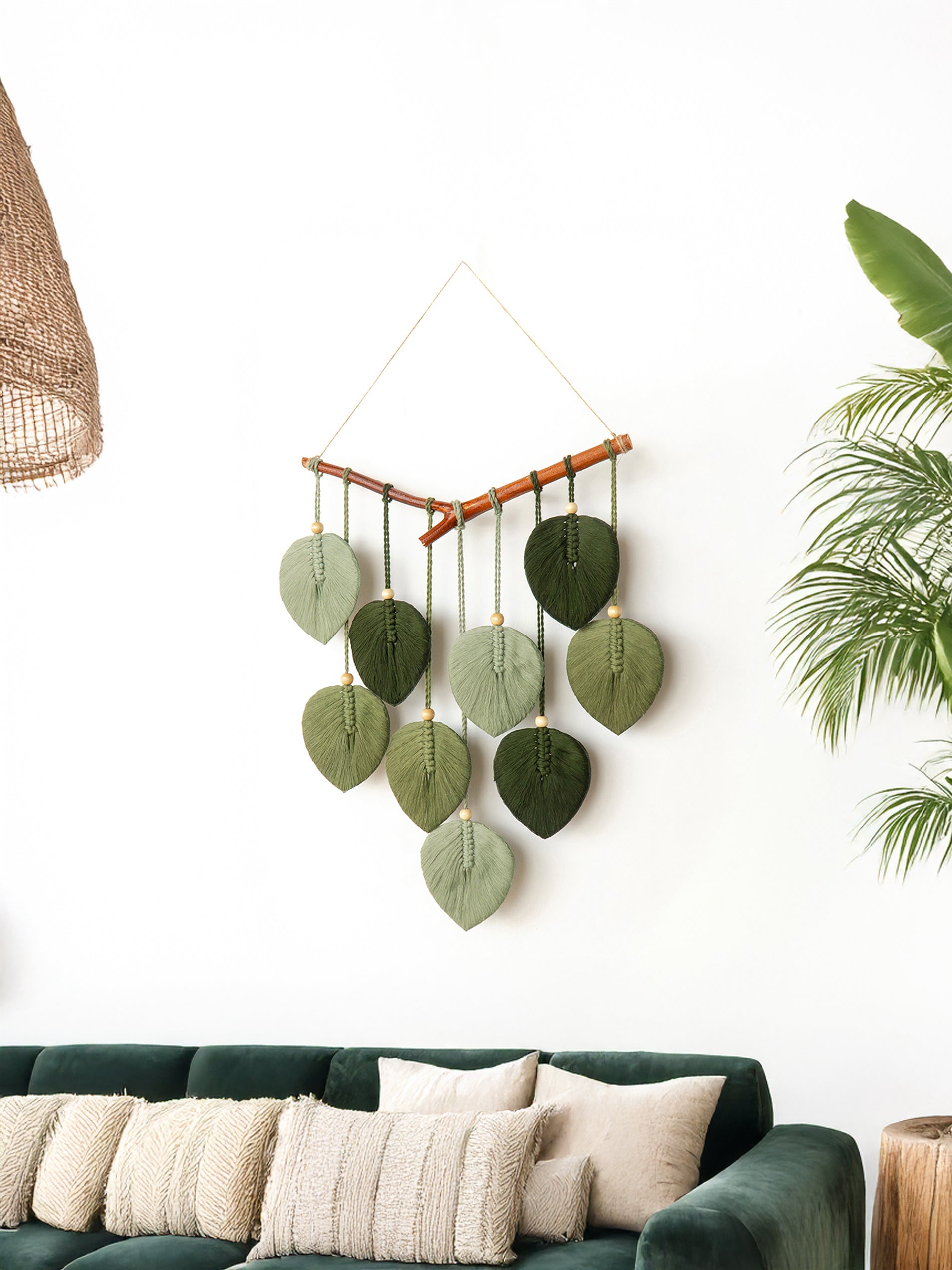 Moss Macrame Leaf Wall Hanging