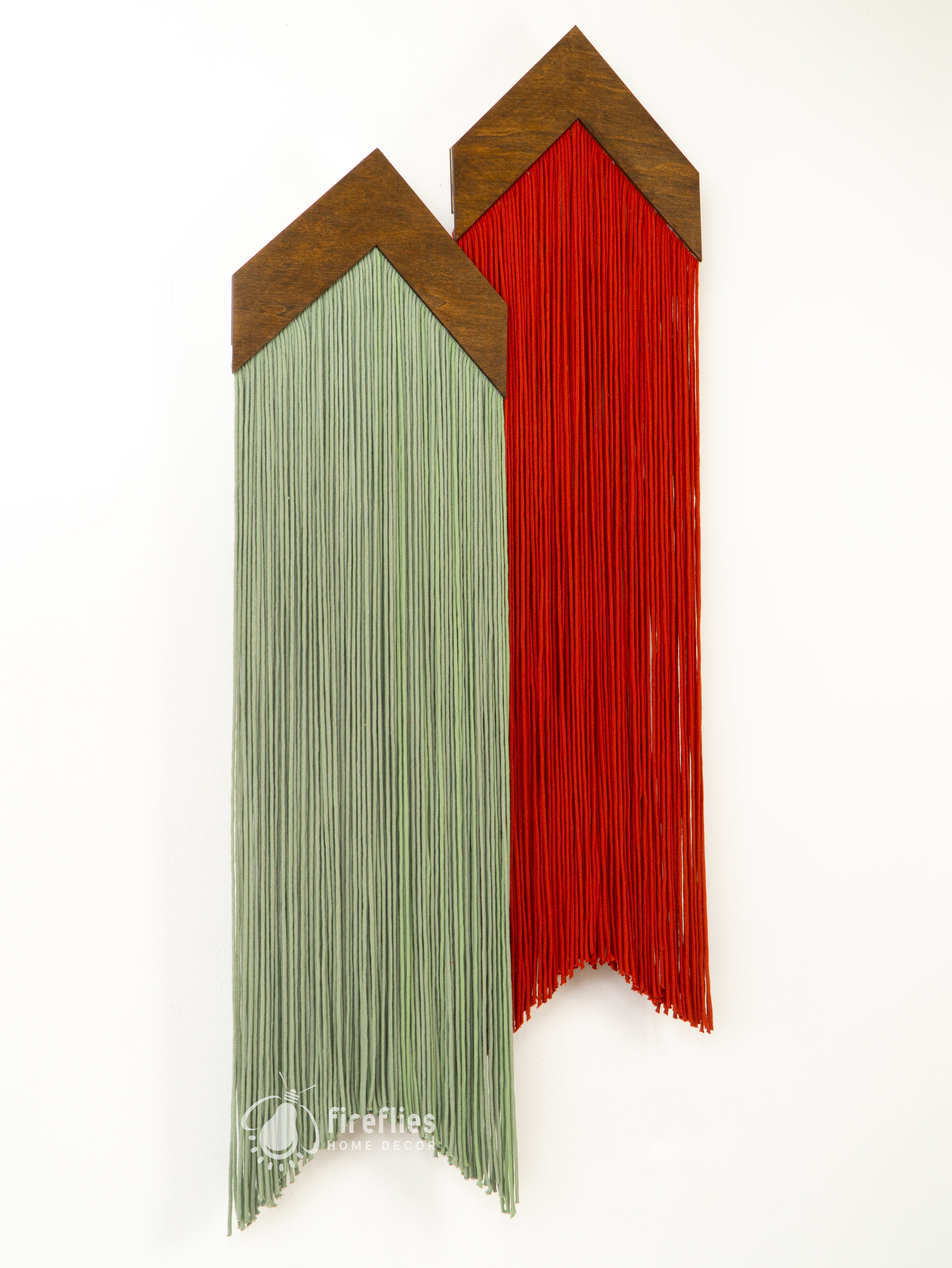 Handmade macrame fiber wall art a great addition to minimalist or cozy spaces for a touch of elegance
