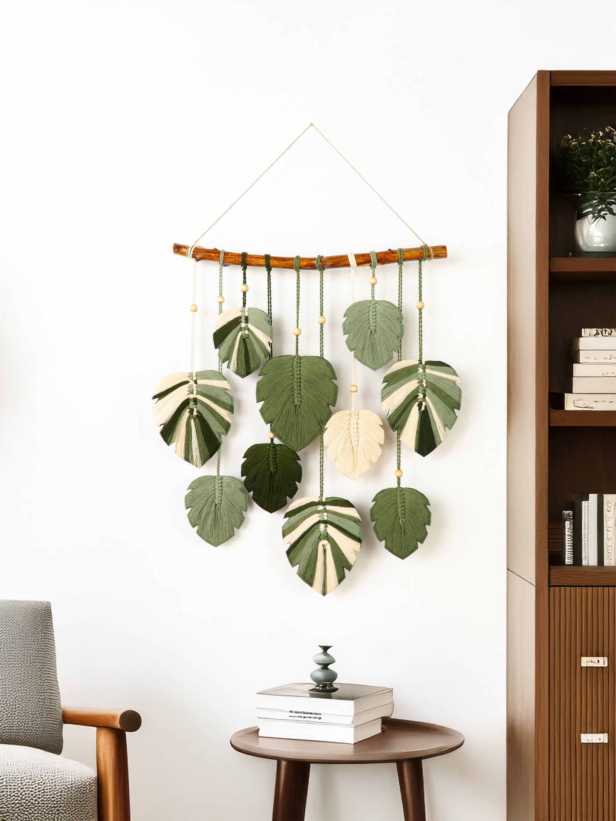 Poncha Assorted Monstera Macrame Tapestry