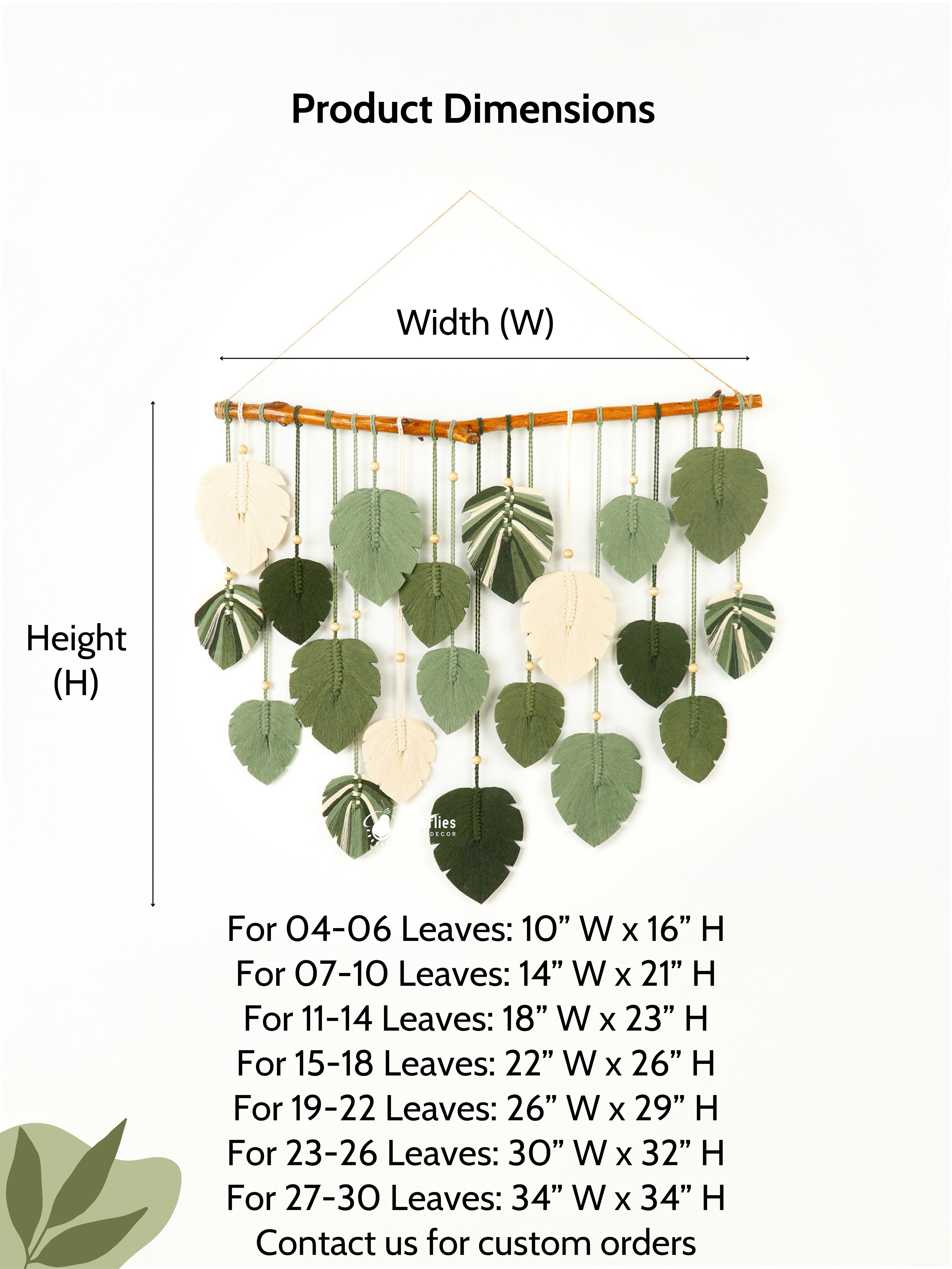 Poncha Assorted Monstera Macrame Leaves