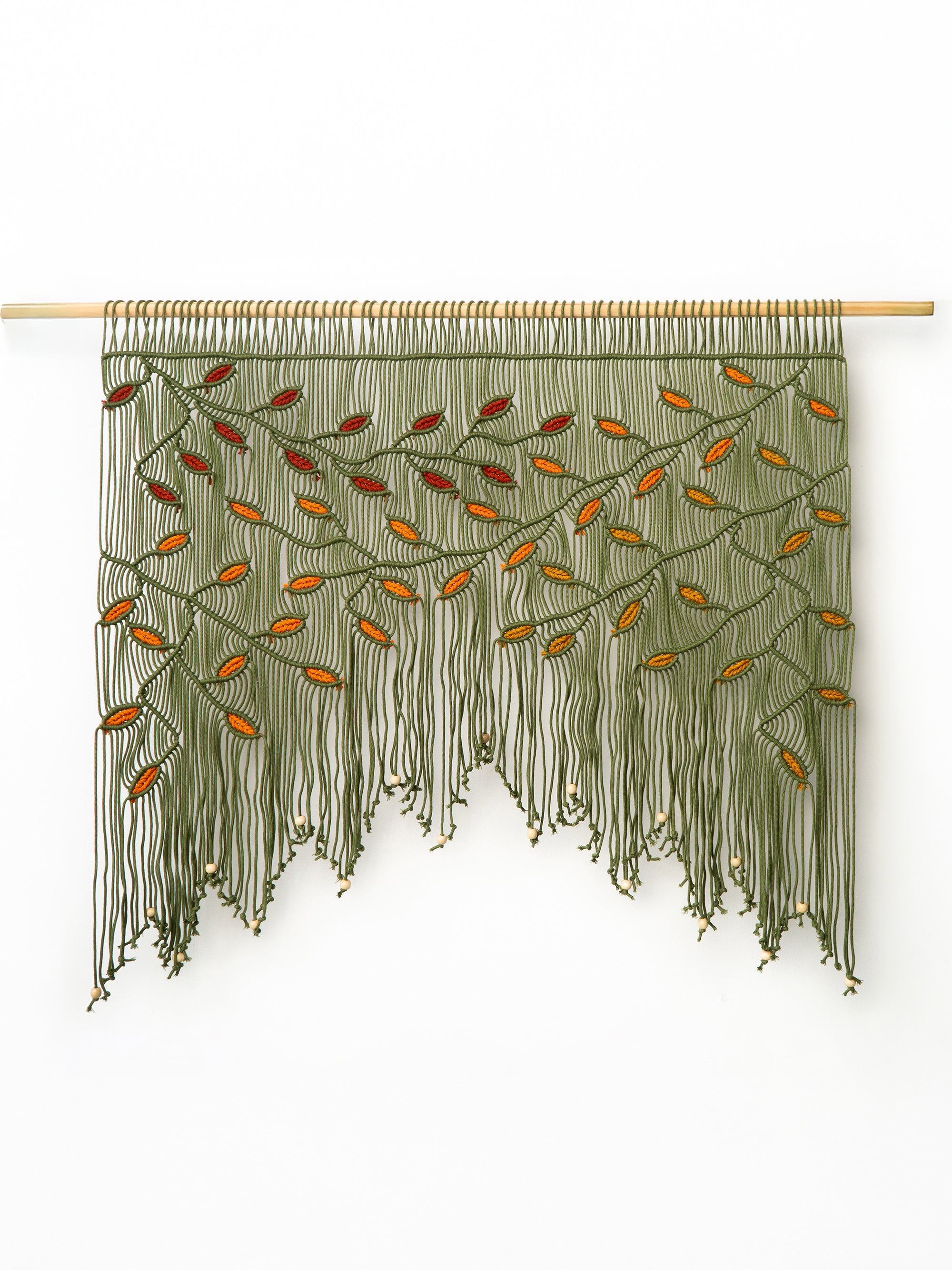 Safara Olive Trio Macrame Window Curtain