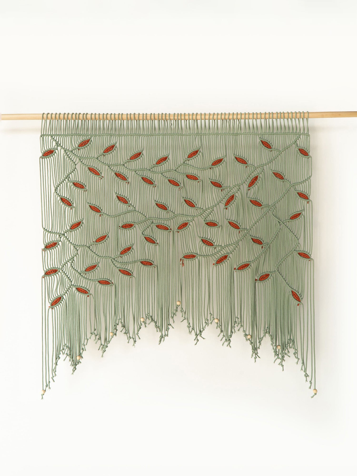 Safara Sage Green Terracotta Macrame Window Curtain