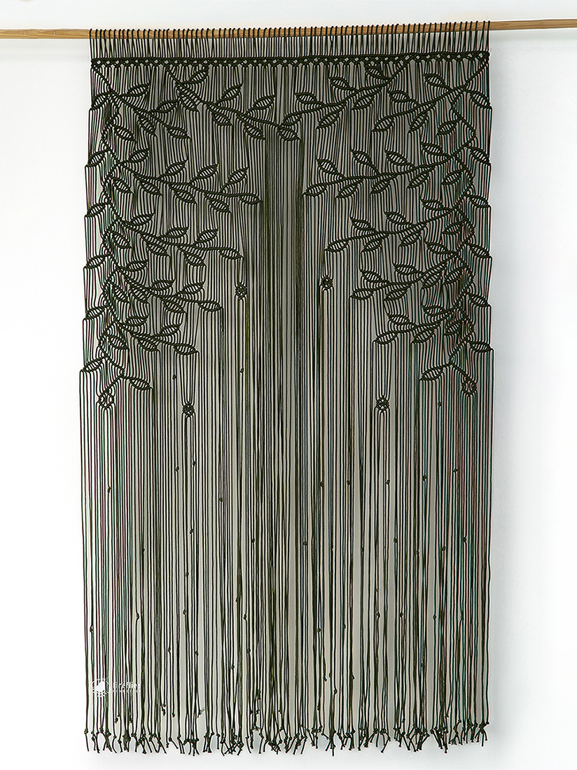 Shea Green Macrame Leaf Door Curtain