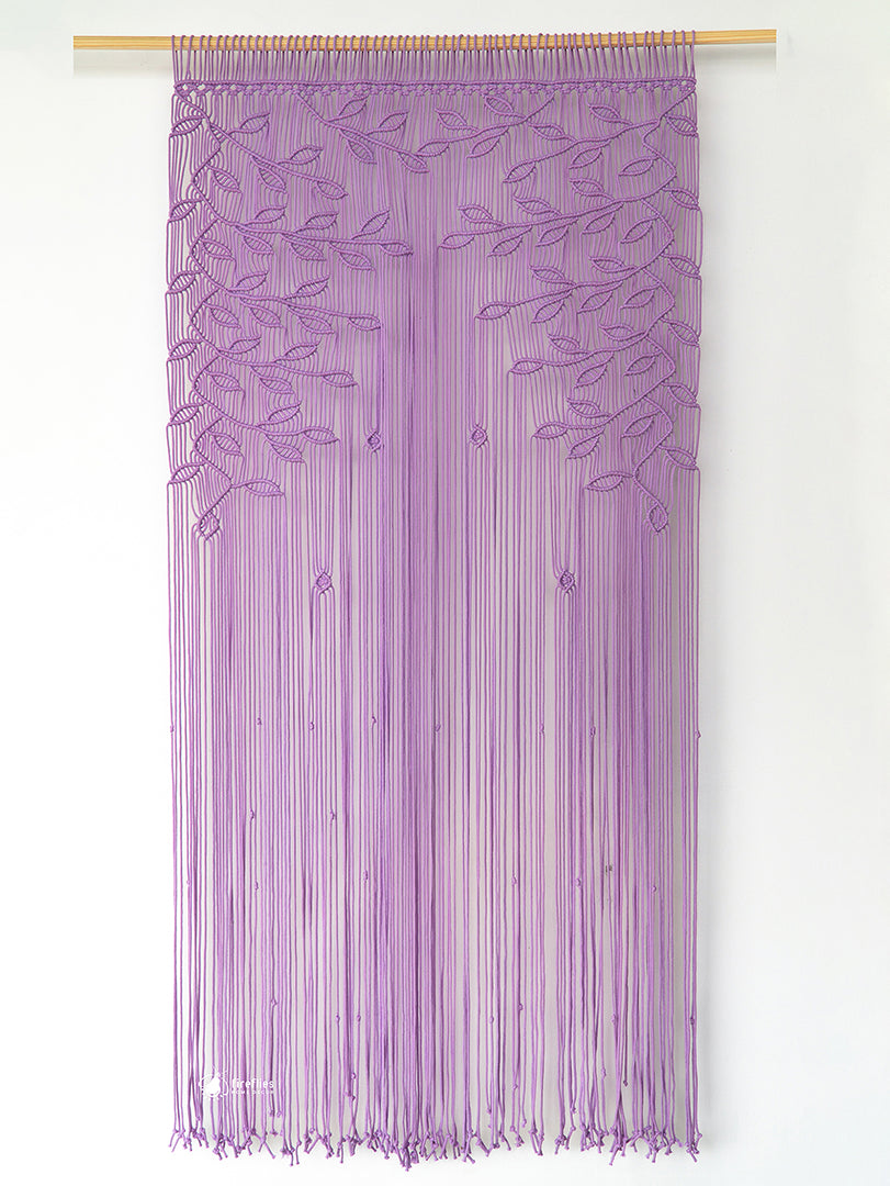 Shea Lavender Macrame Leaf Door Curtain