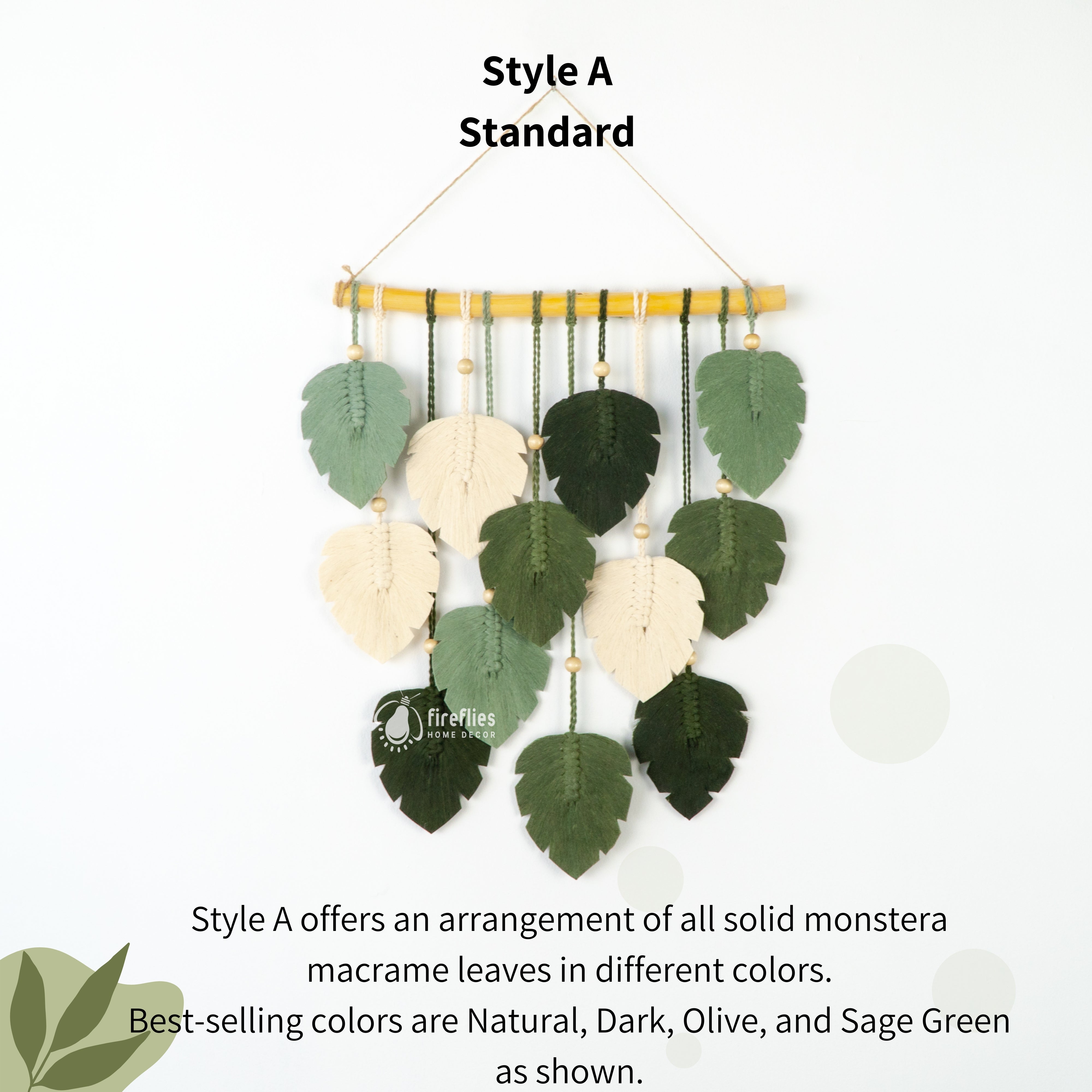 Macrame Leaf Cotton Wall Hanging in Green