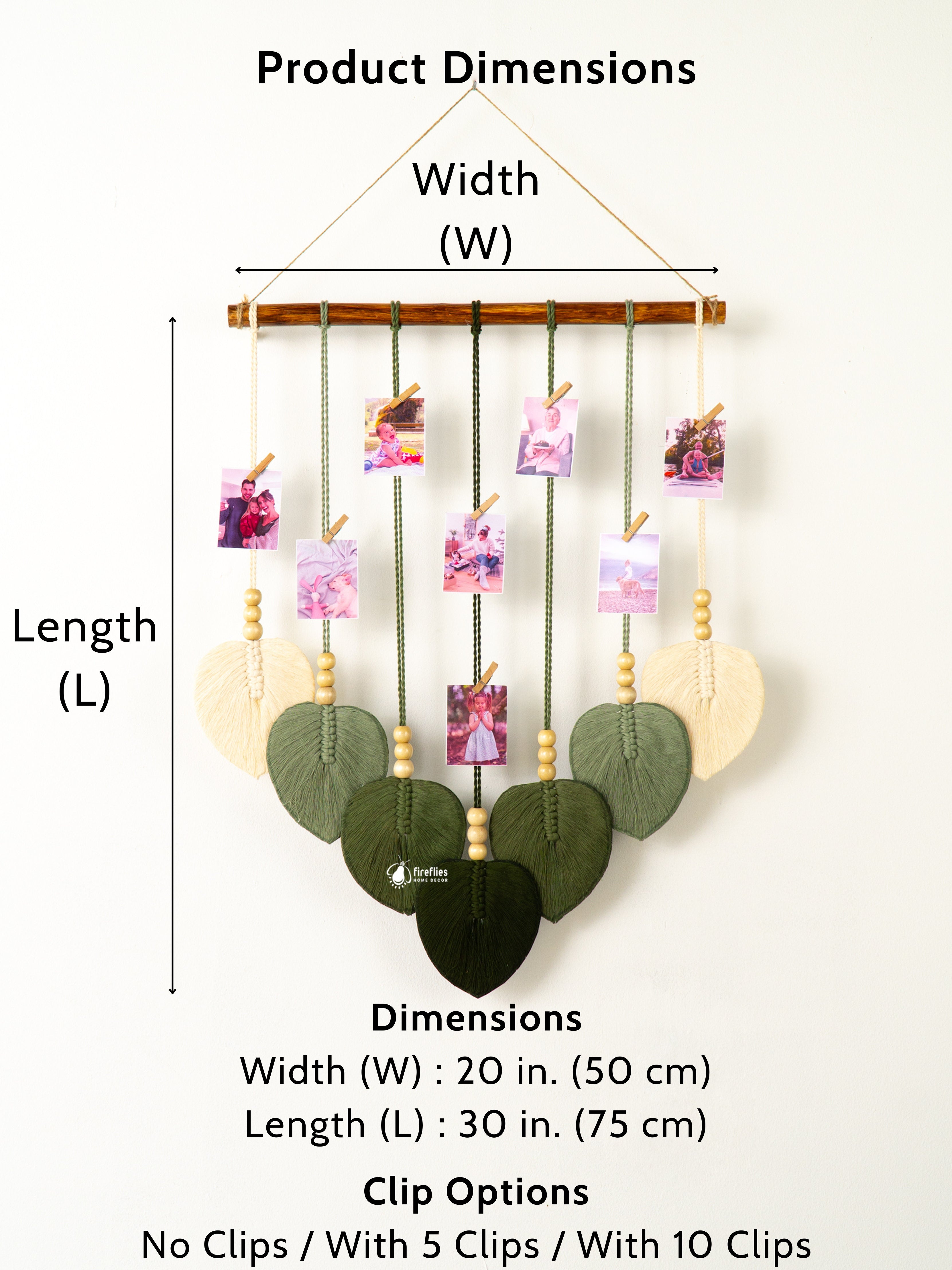 Boho-style Macrame Leaf Wall Hanging Photo Display, a perfect choice for earthy or minimalist spaces to keep cherished memories close.
