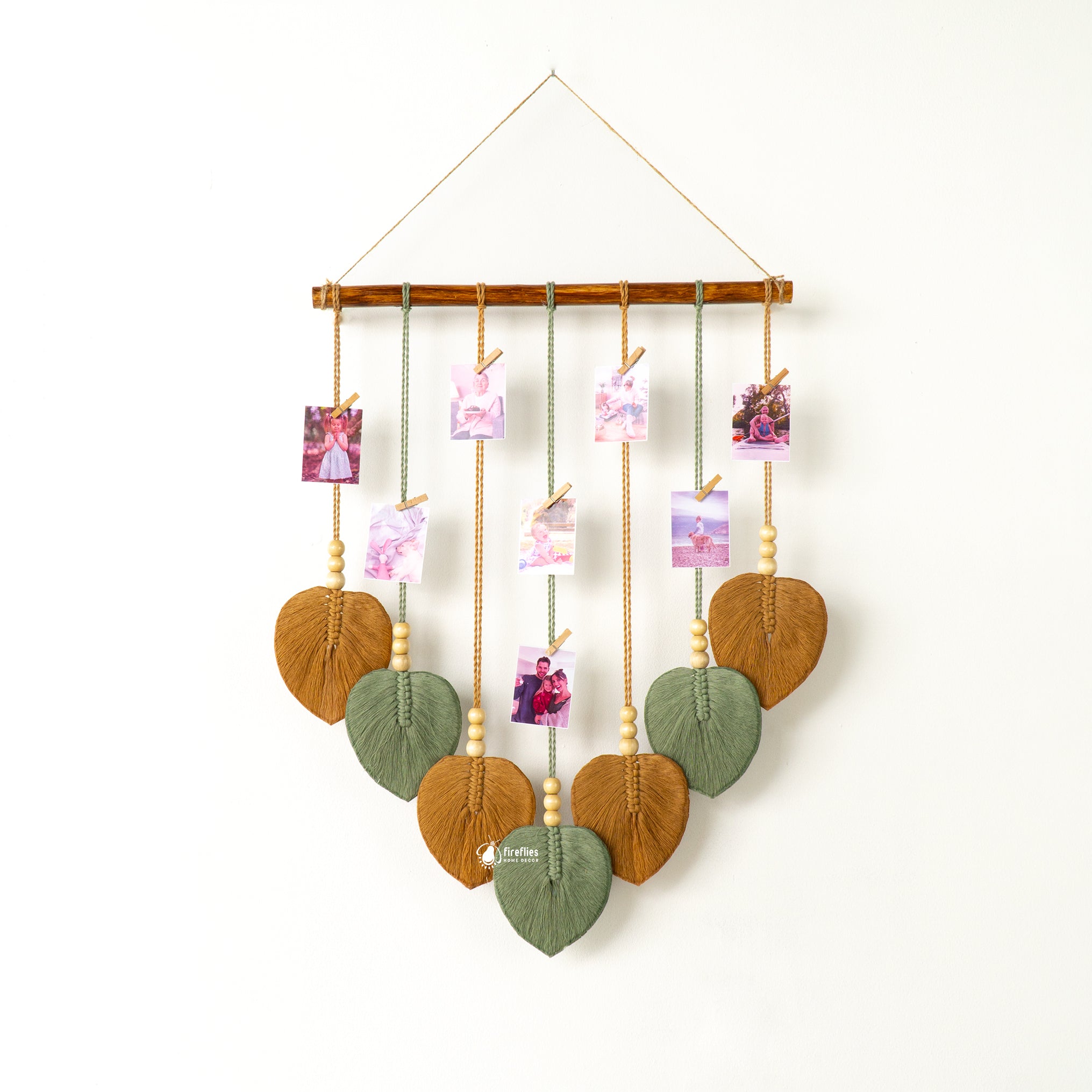 Thistle Macrame Leaf Wall Hanging Photo Display