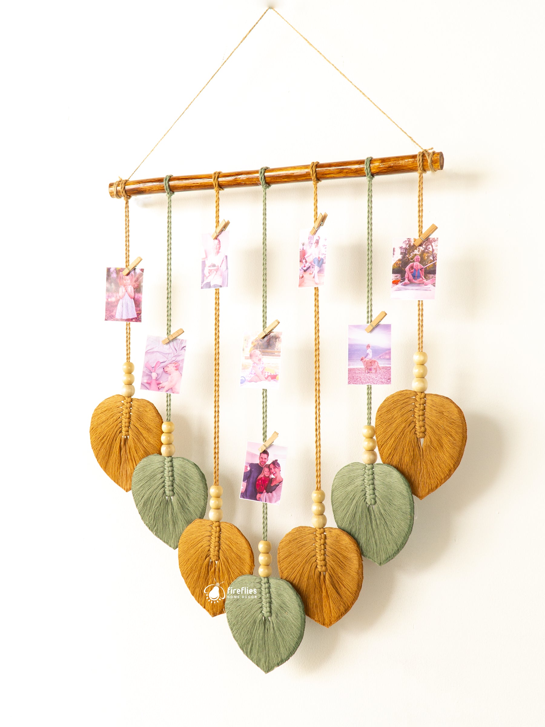 Macrame Leaf Wall Hanging Photo Display helps preserve memories with elegance, perfect for boho-style homes.
