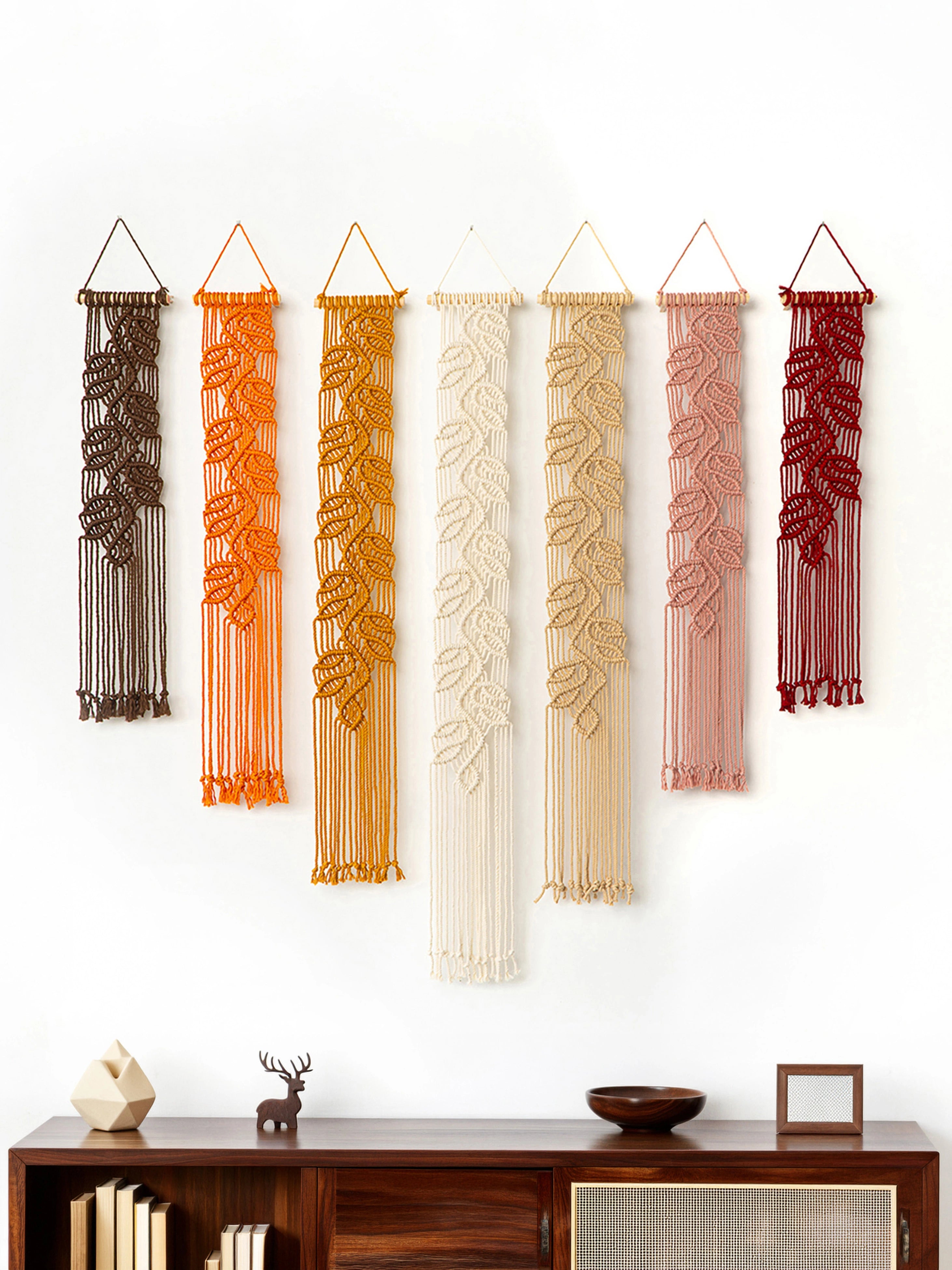 Vega Earth Pink Long Macrame Hangings