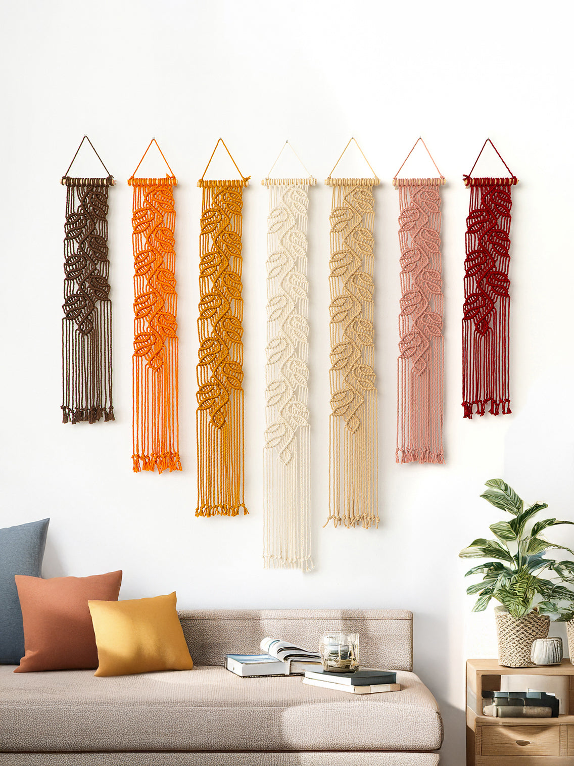 Vega Earth Pink Long Macrame Hangings