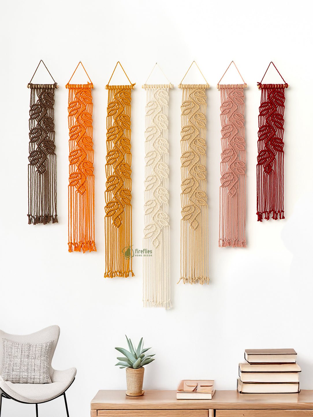 Vega Earth Pink Long Macrame Hangings