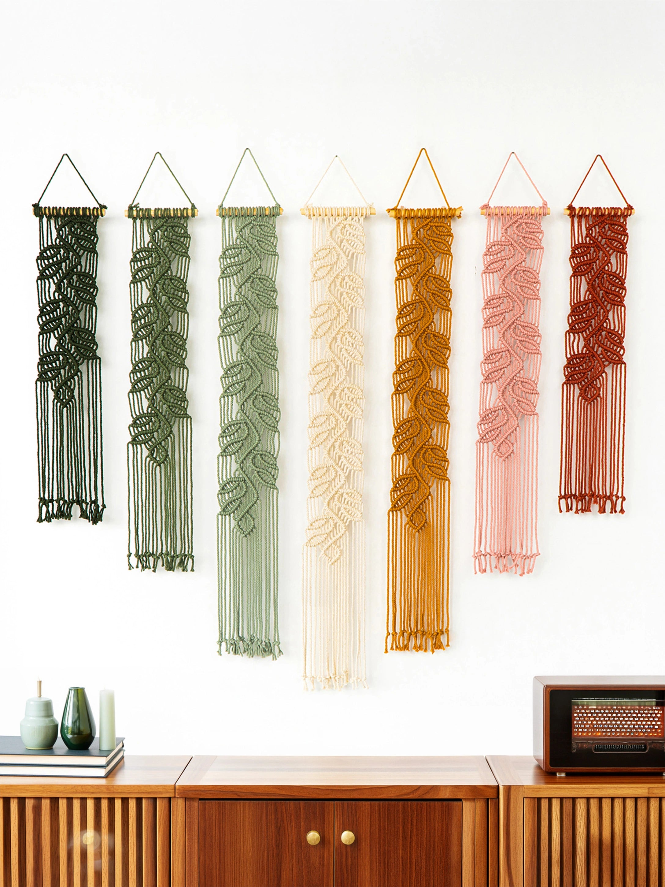 Vega Green Boho Macrame Hangings