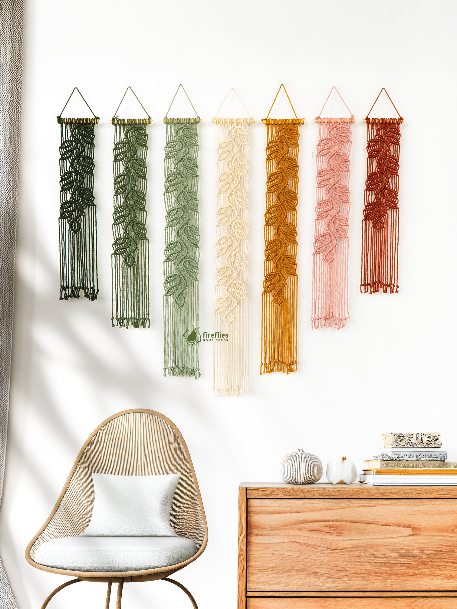 Vega Green Boho Macrame Hangings