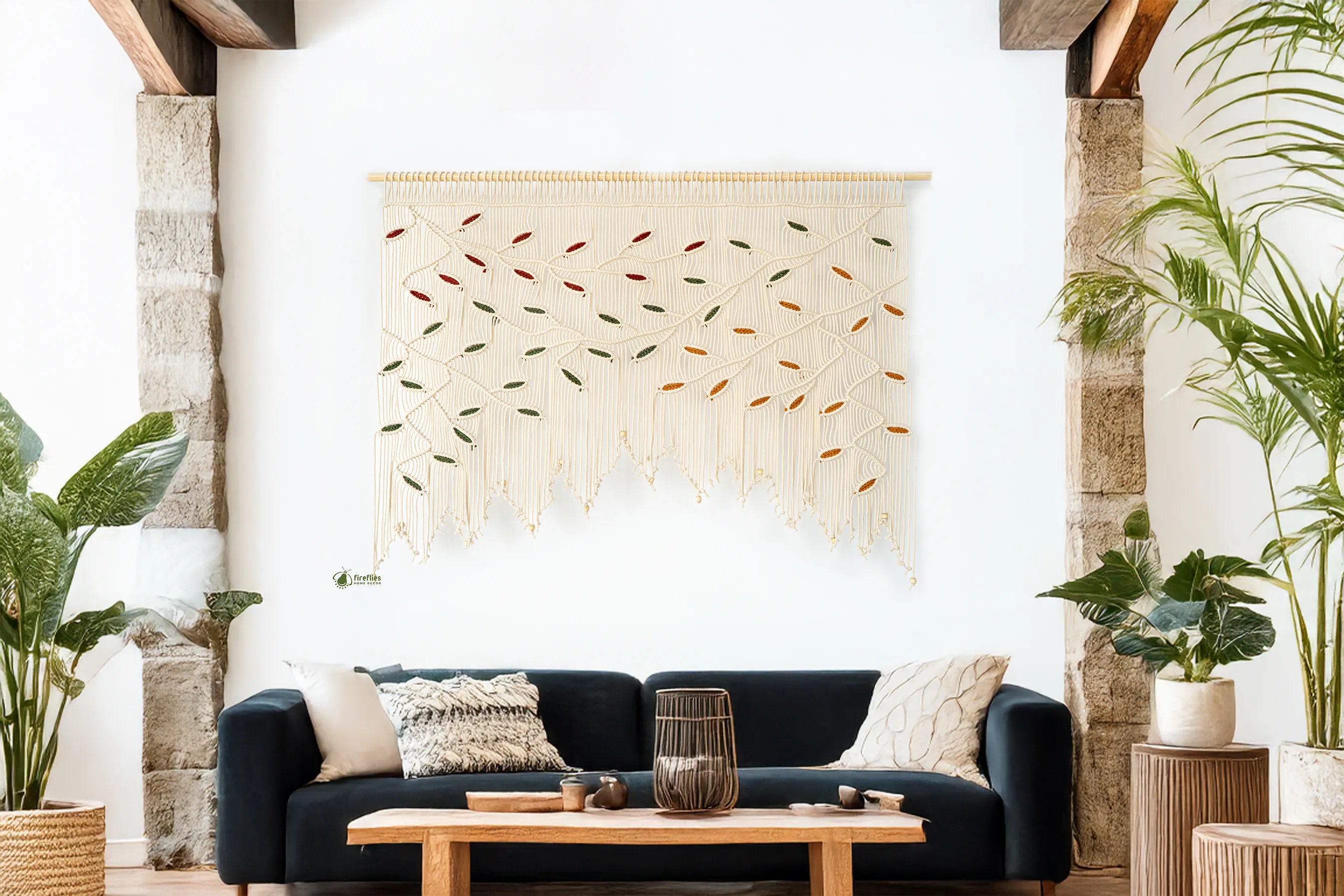 Translation missing: en.macrame fiber wall art for boho hallway decoration 