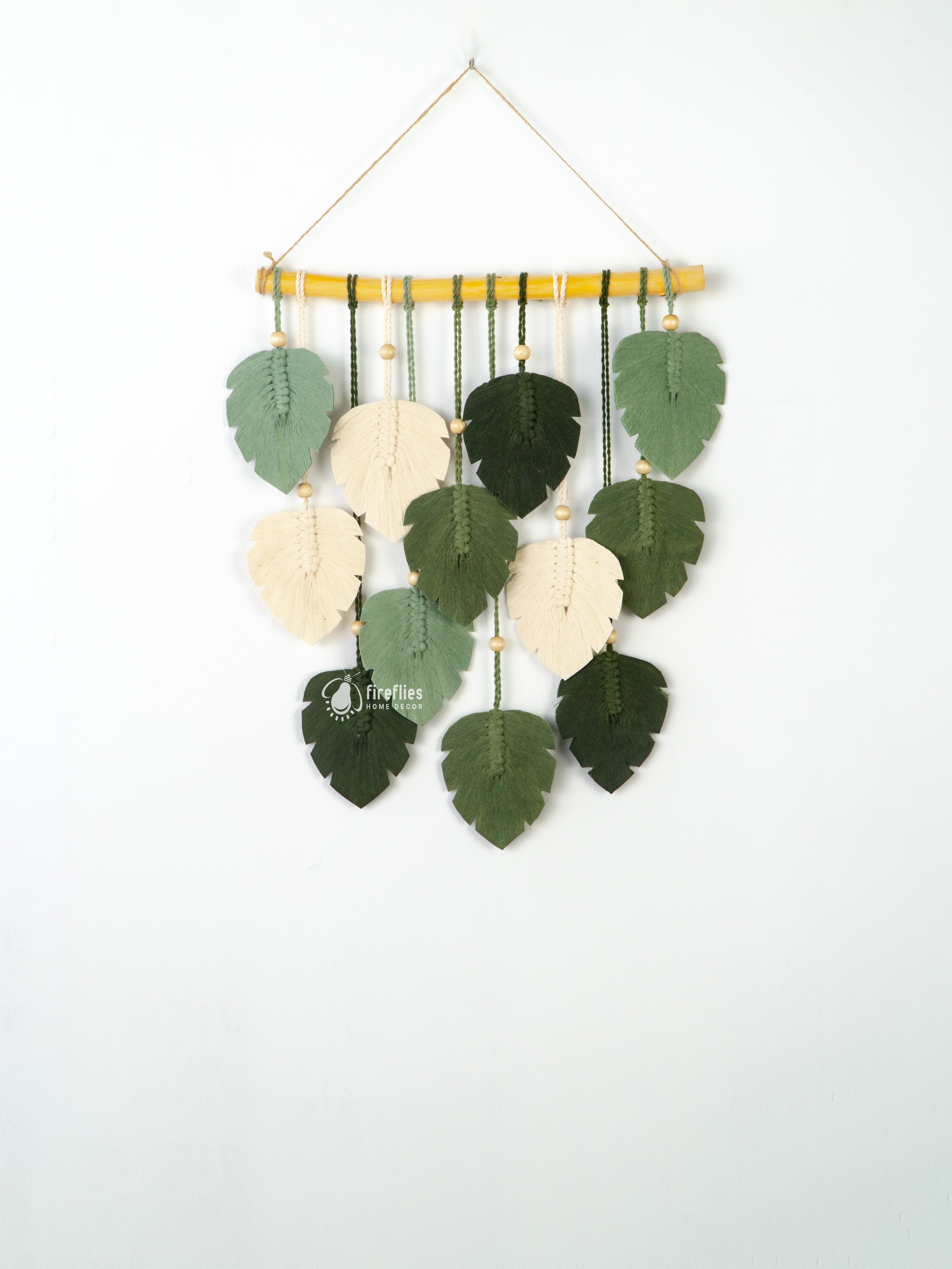 Macrame Leaf Cotton Wall Hanging in Green