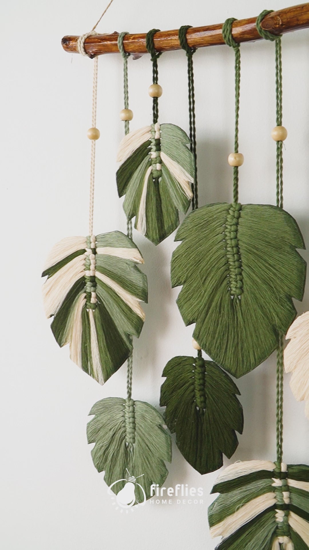 Assorted Monstera Macrame Leaf Wall Hangings for Boho Hippie Wall Decor