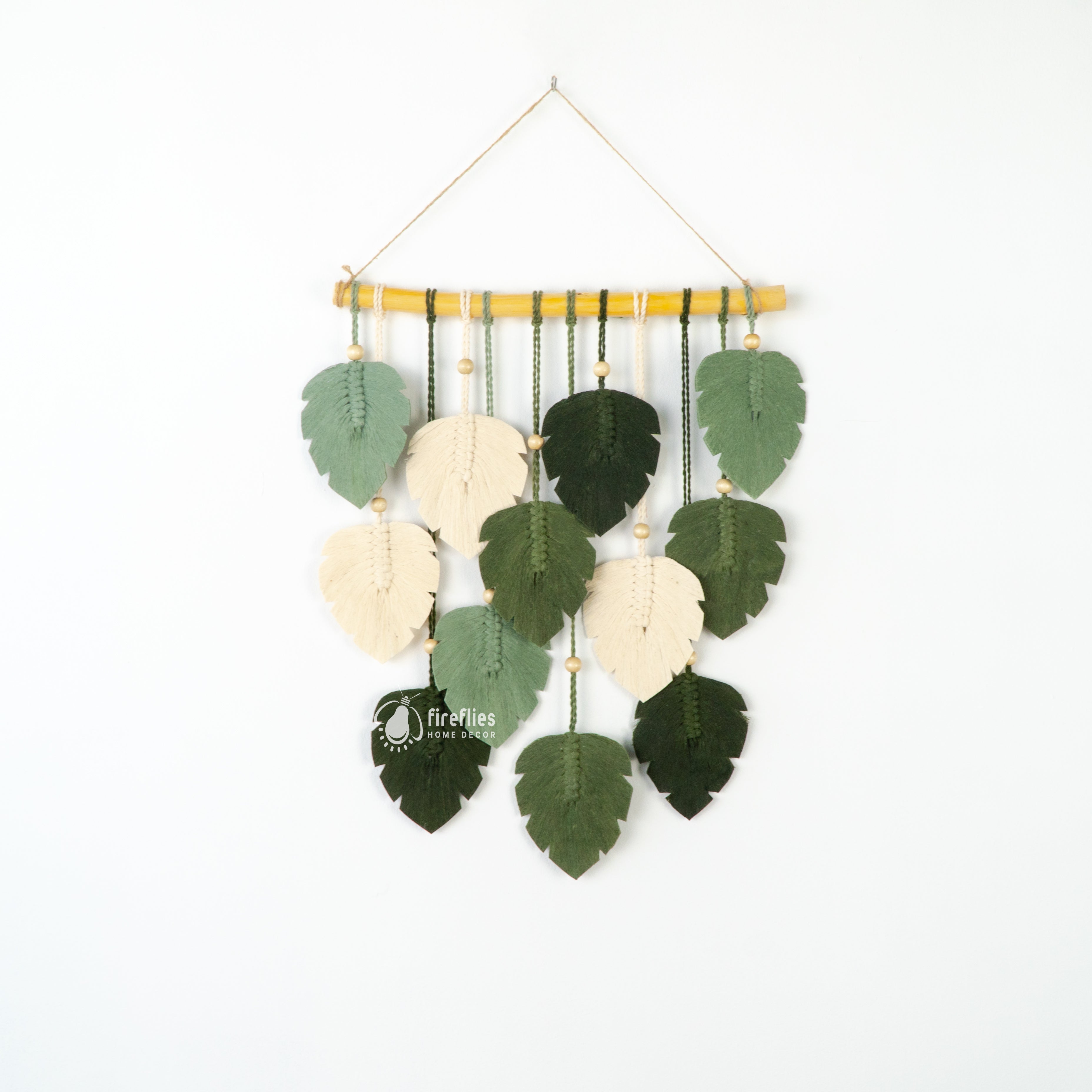 Macrame Leaf Cotton Wall Hanging in Green